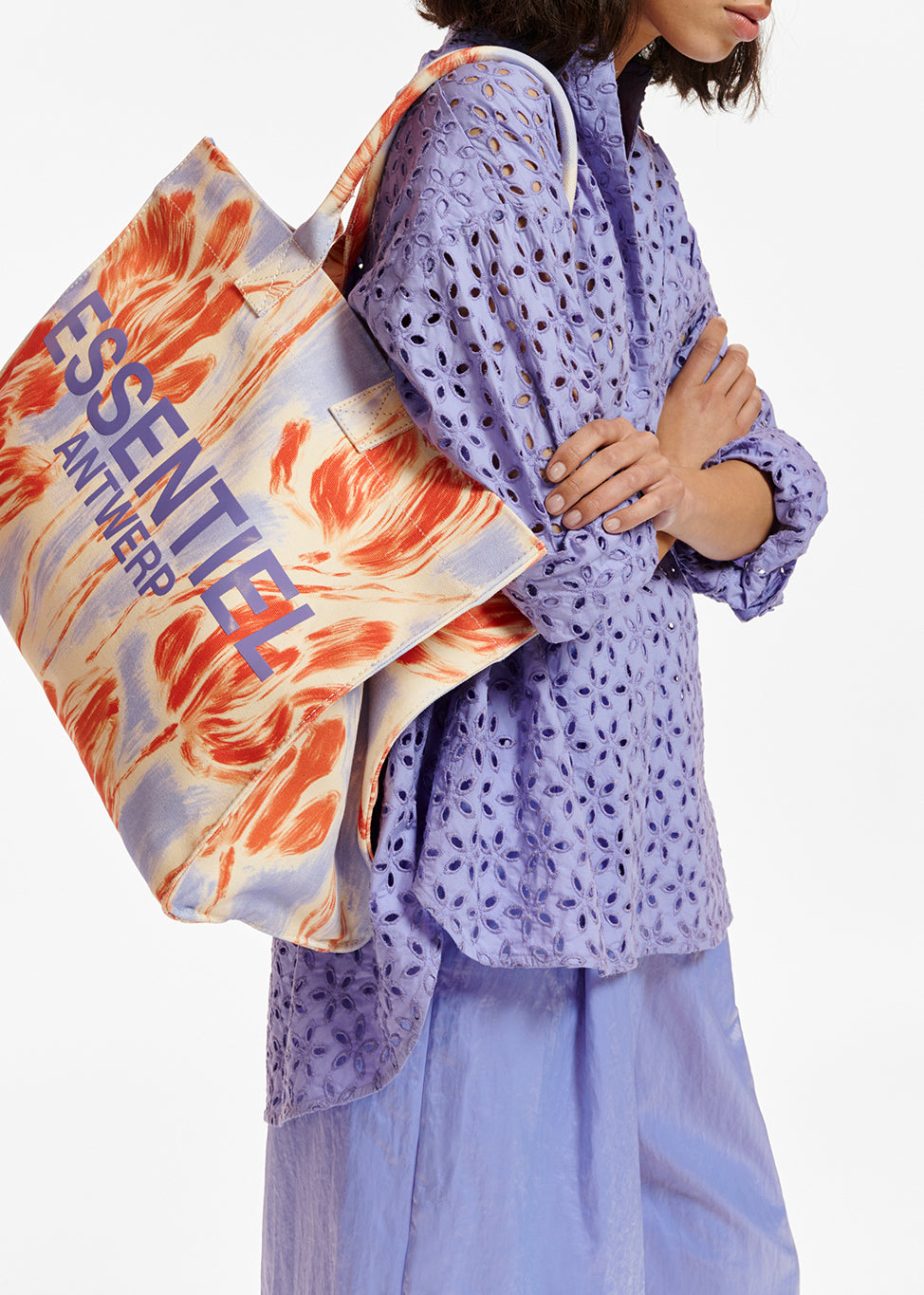 Blue broderie anglaise cotton shirt RE—SSENTIEL | Essentiel second hand