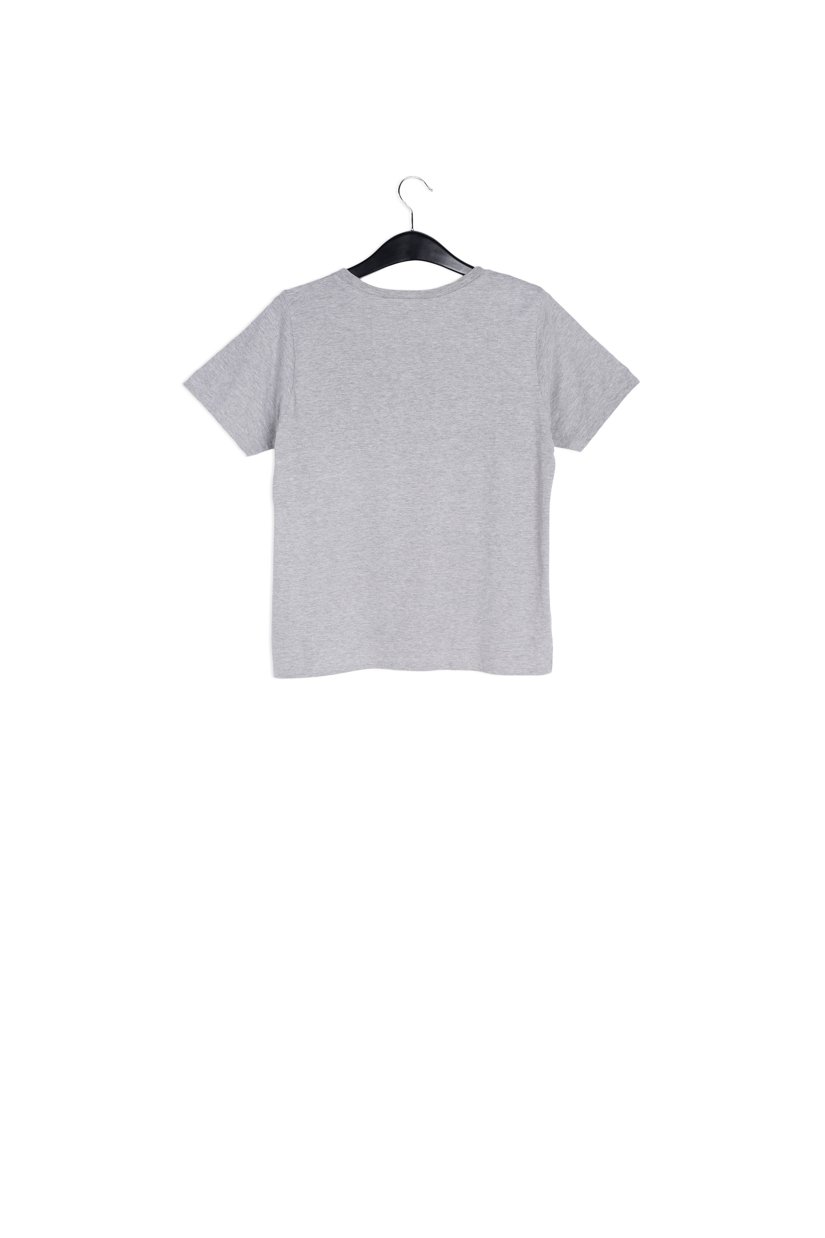Light grey cotton-blend t-shirt with varsity print and sequins RE—SSENTIEL | Essentiel second hand