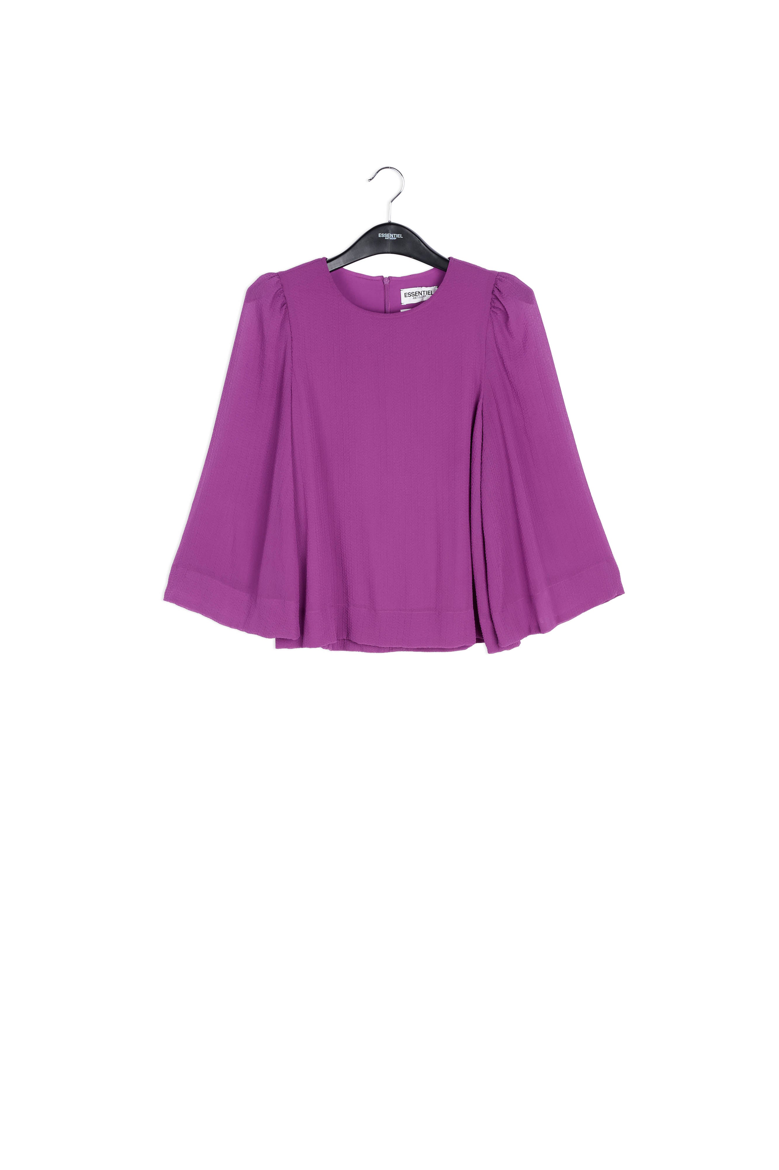 Purple top with puffed shoulders RE—SSENTIEL | Essentiel second hand