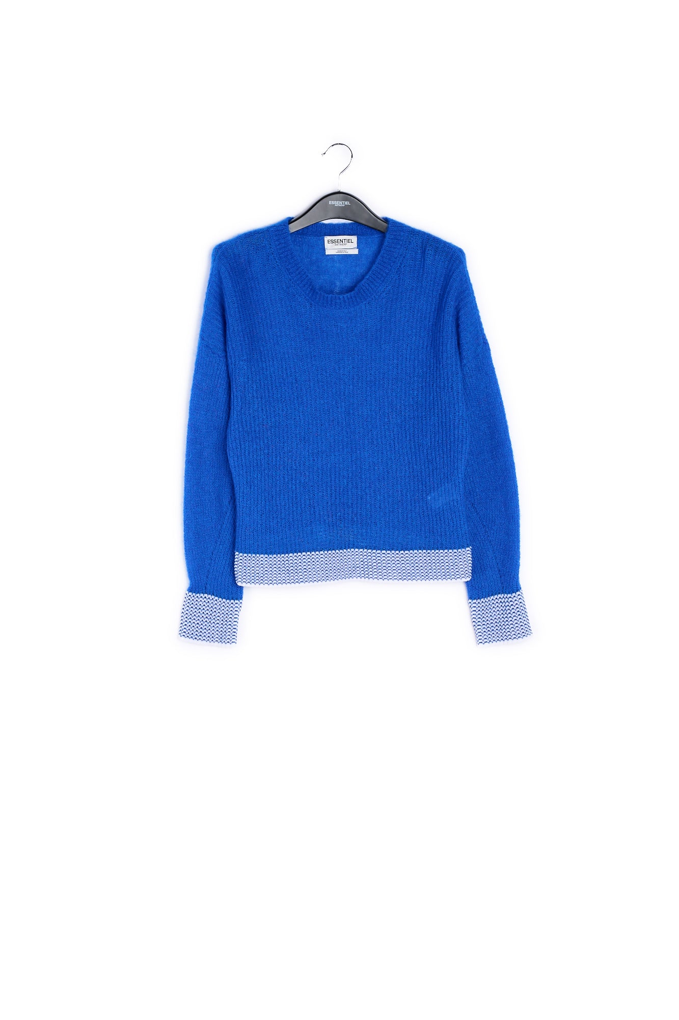 Turquoise summer sweater with contrasting trims RE—SSENTIEL | Essentiel second hand