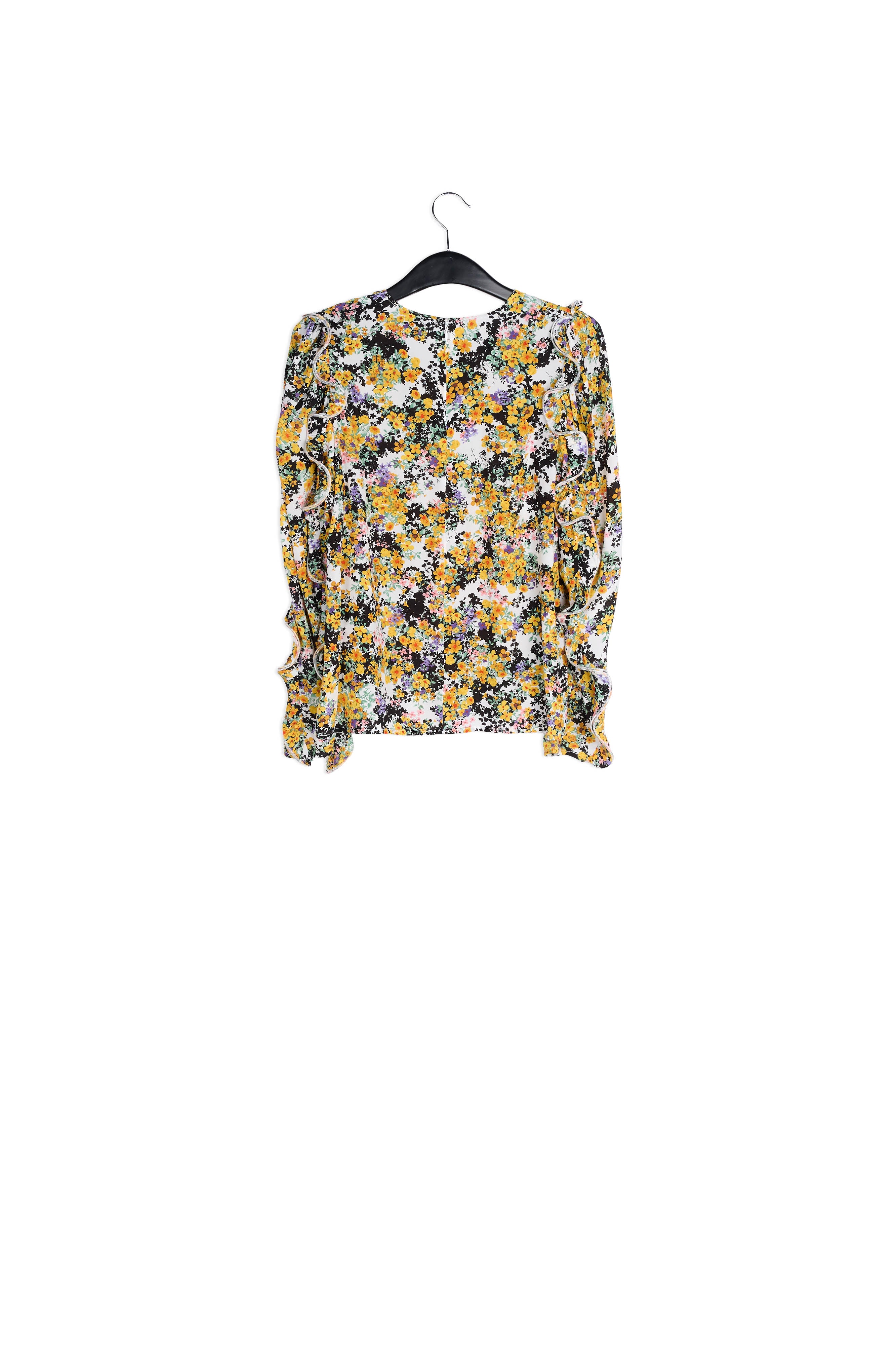 Off-white ruffled floral-print top RE—SSENTIEL | Essentiel second hand