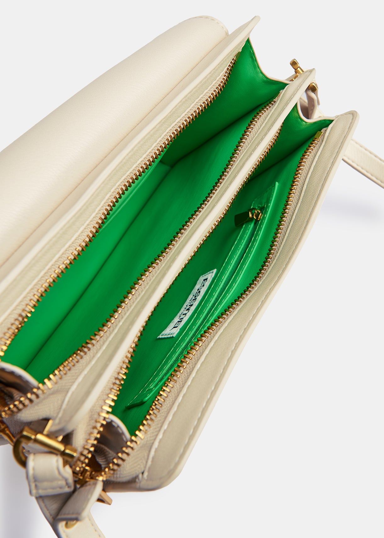 Ecru faux leather shoulder bag RE—SSENTIEL | Essentiel second hand