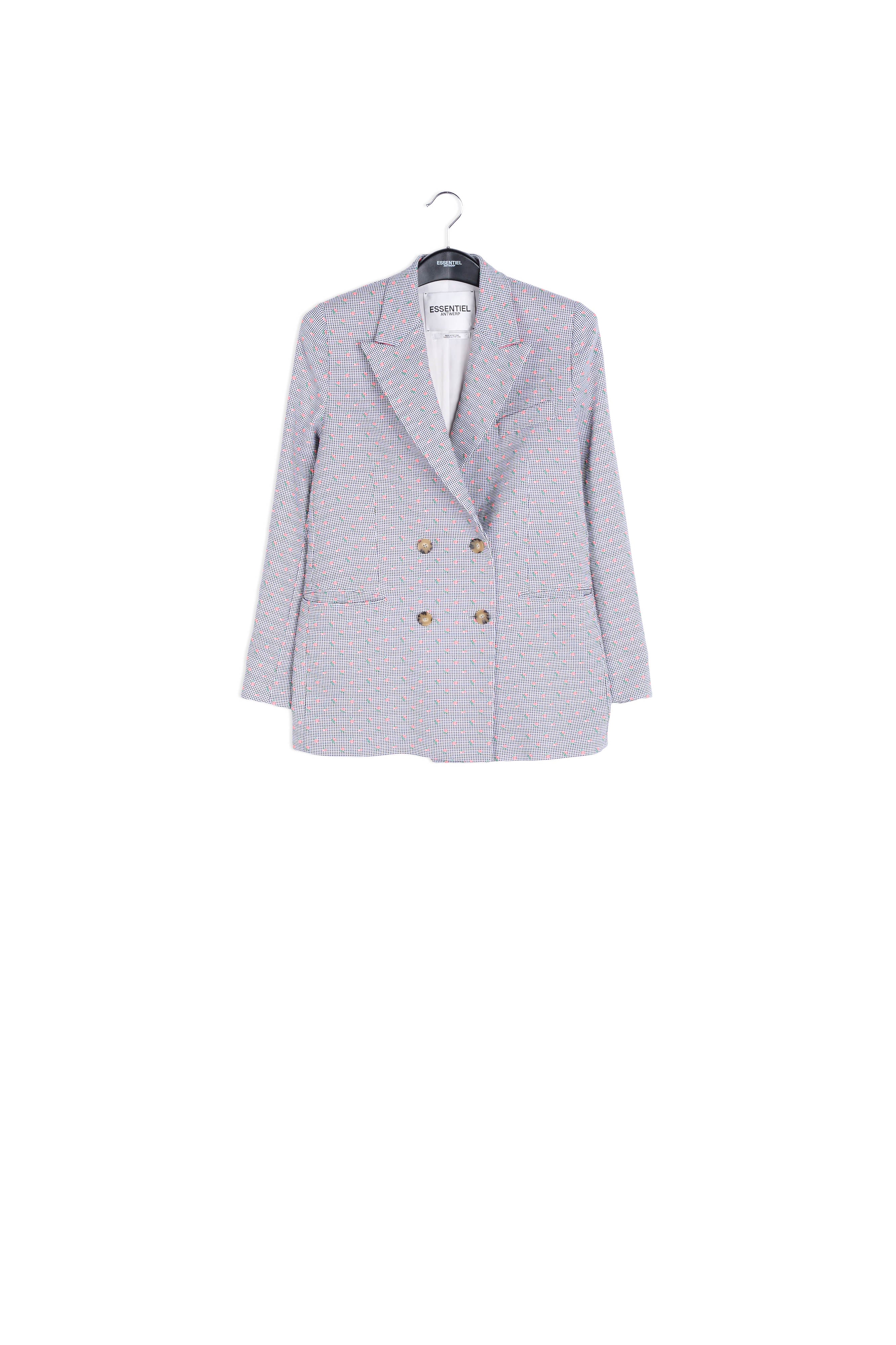 Veste croisée à imprimé vichy blanc cassé et noir RE—SSENTIEL | Essentiel second hand