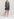 Dark blue floral-print a-line dress Faume - seconde main