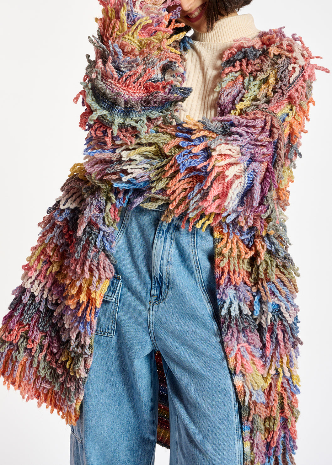 Colorful oversized loop stitch knitwear RE—SSENTIEL | Essentiel second hand