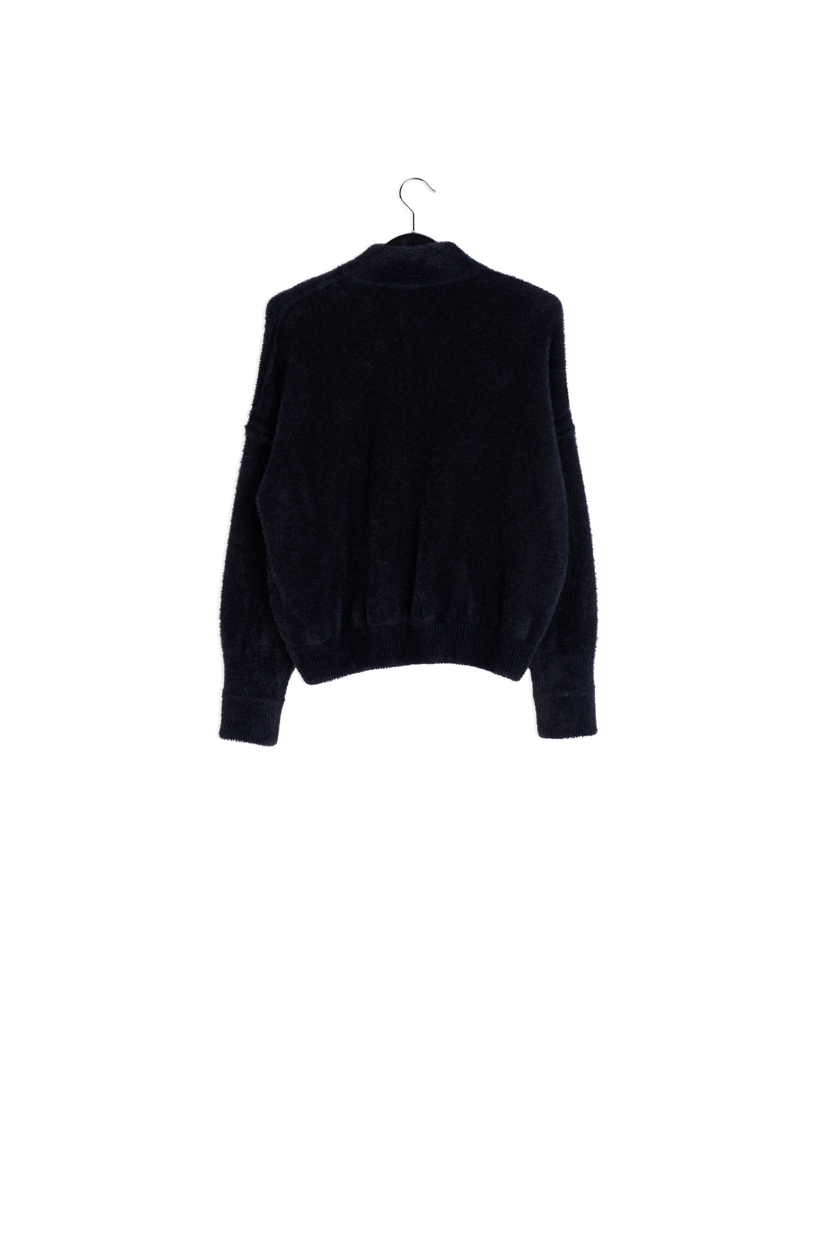 Black knitted cardigan with zipper RE—SSENTIEL | Essentiel second hand