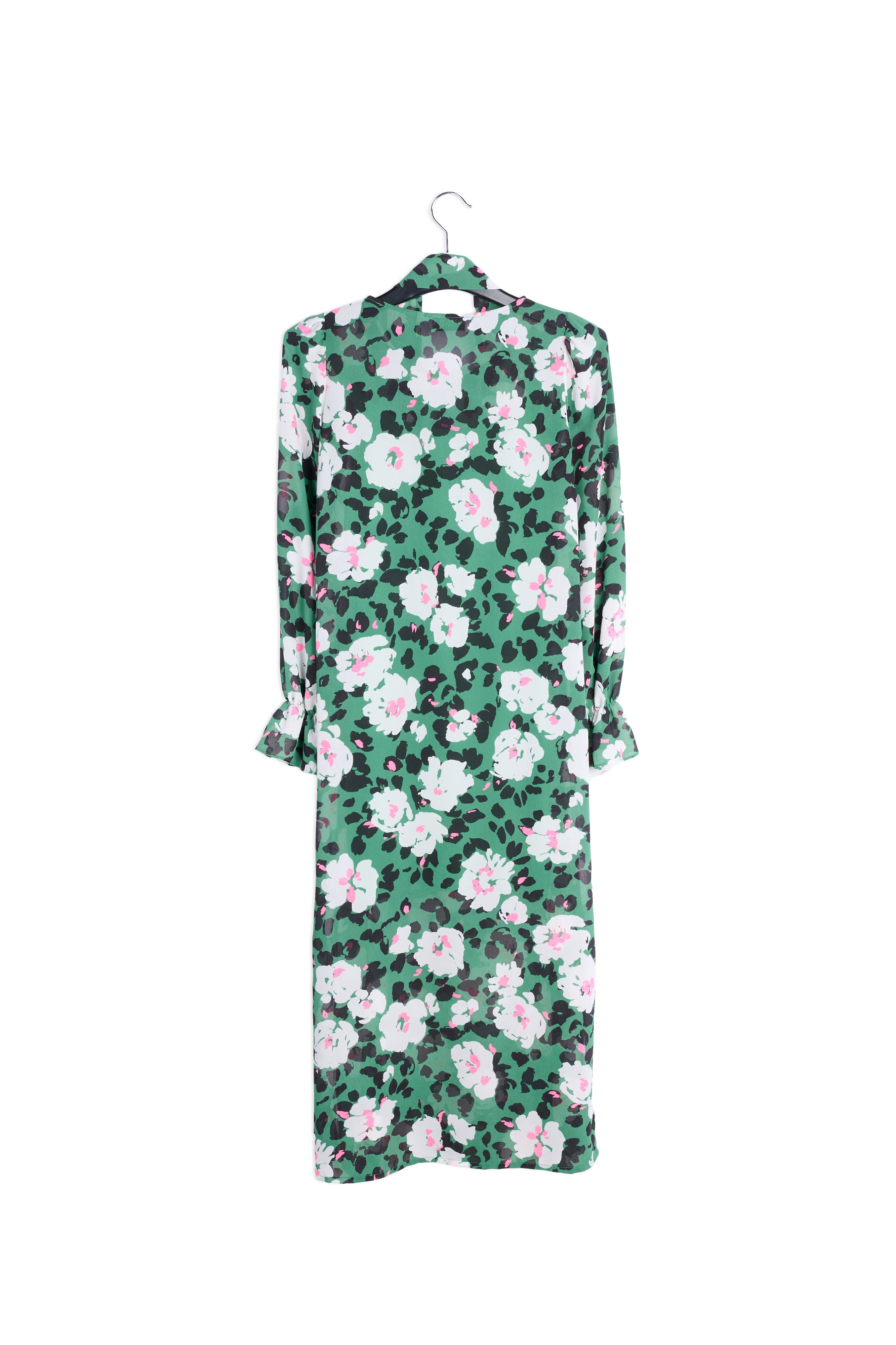 Robe midi verte à fleurs avec ceinture RE—SSENTIEL | Essentiel second hand