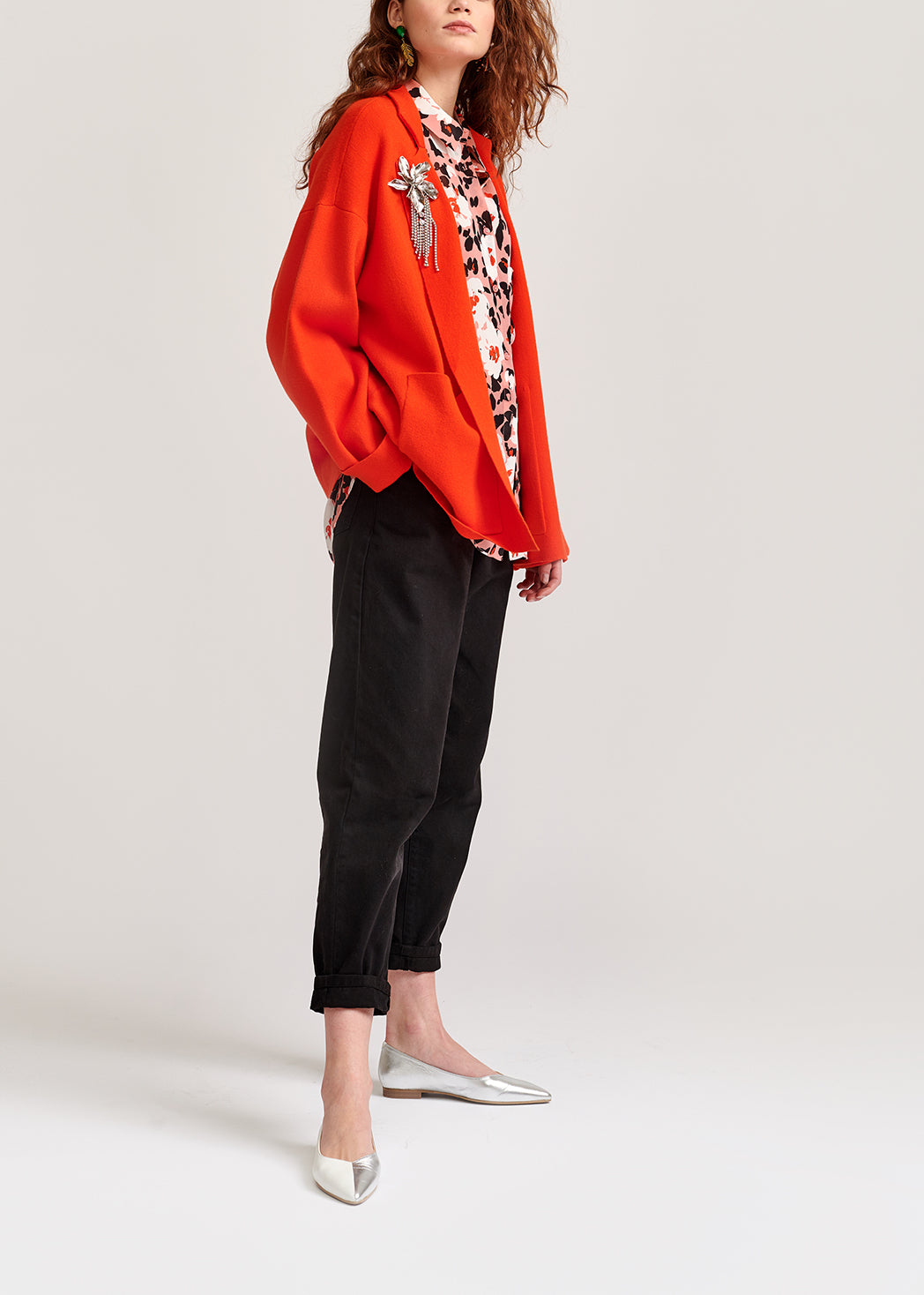 Chemise noire à  imprimé floral RE—SSENTIEL | Essentiel second hand