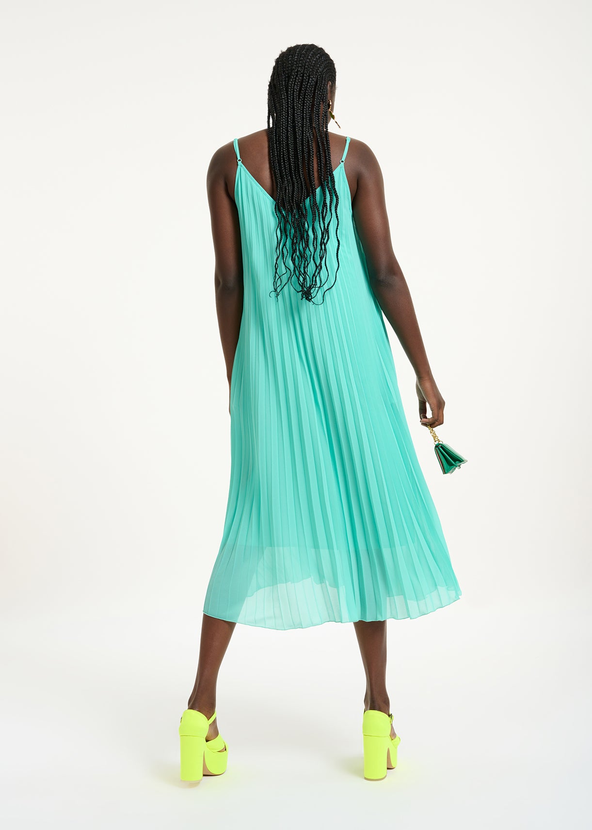 Robe caraco plissée turquoise RE—SSENTIEL | Essentiel second hand