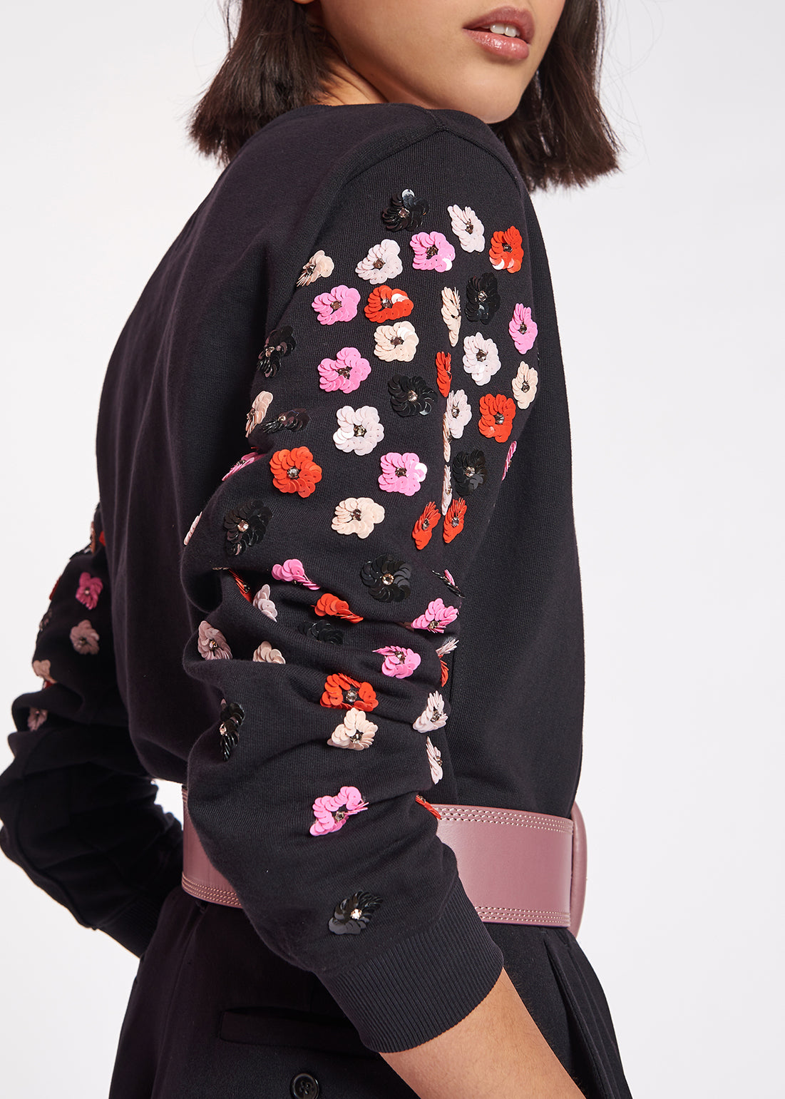 Sweat noir à  paillettes multicolores RE—SSENTIEL | Essentiel second hand