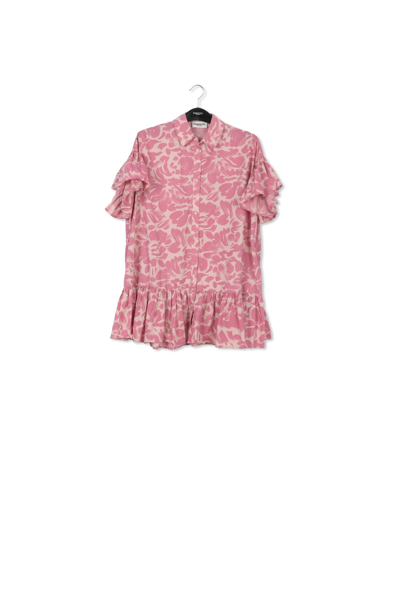 Light pink and lilac floral-print a-line mini dress RE—SSENTIEL | Essentiel second hand