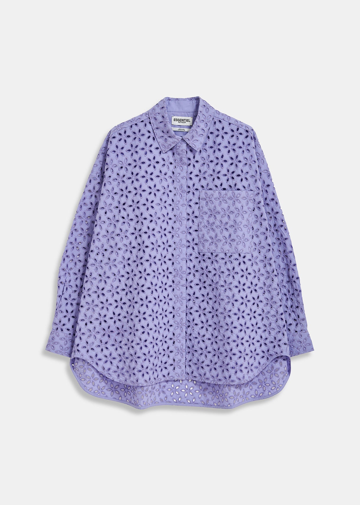 Blue broderie anglaise cotton shirt RE—SSENTIEL | Essentiel second hand