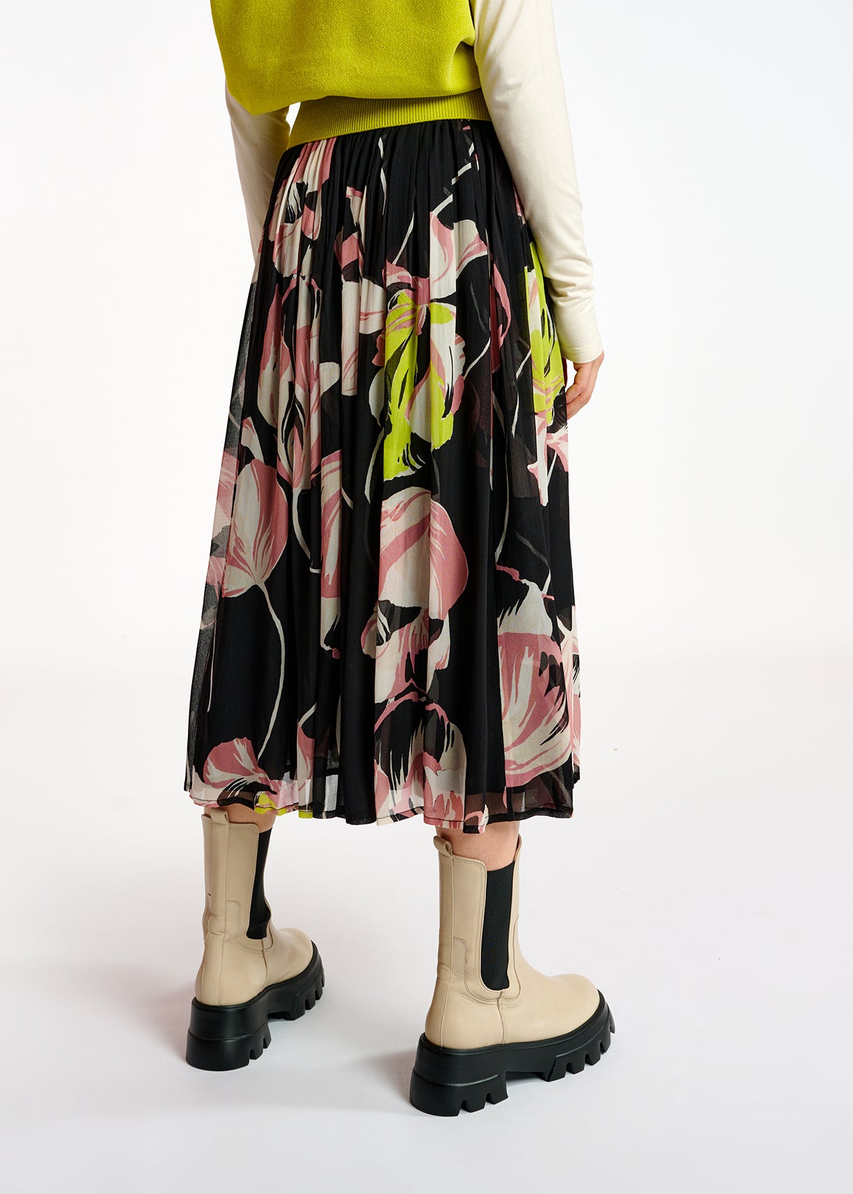 Black floral-print maxi skirt RE—SSENTIEL | Essentiel second hand