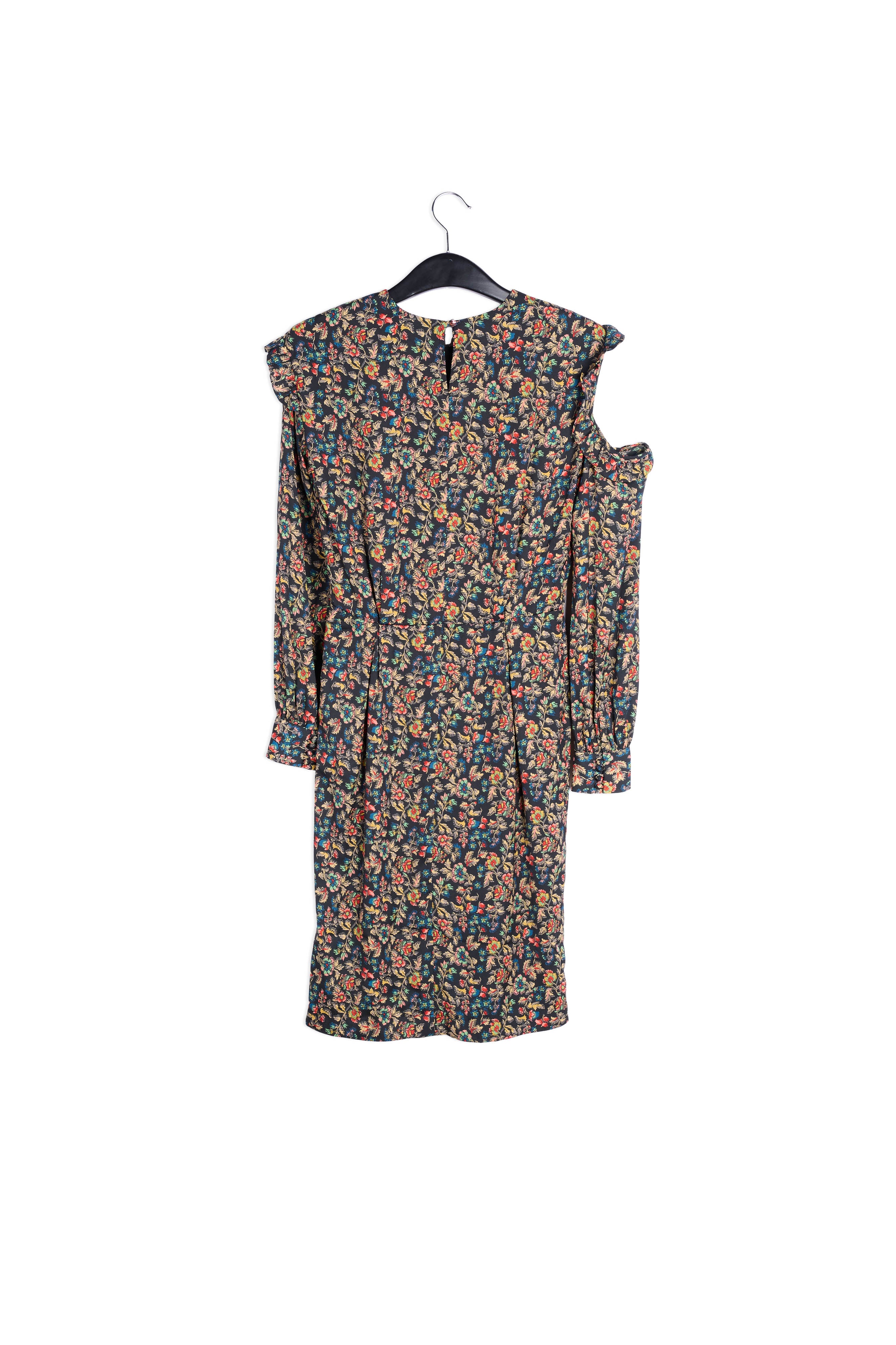 Aansluitende veelkleurige bloemenjurk RE—SSENTIEL | Essentiel second hand