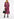 Fuchsia, black and white abstract print midi dress Faume - seconde main