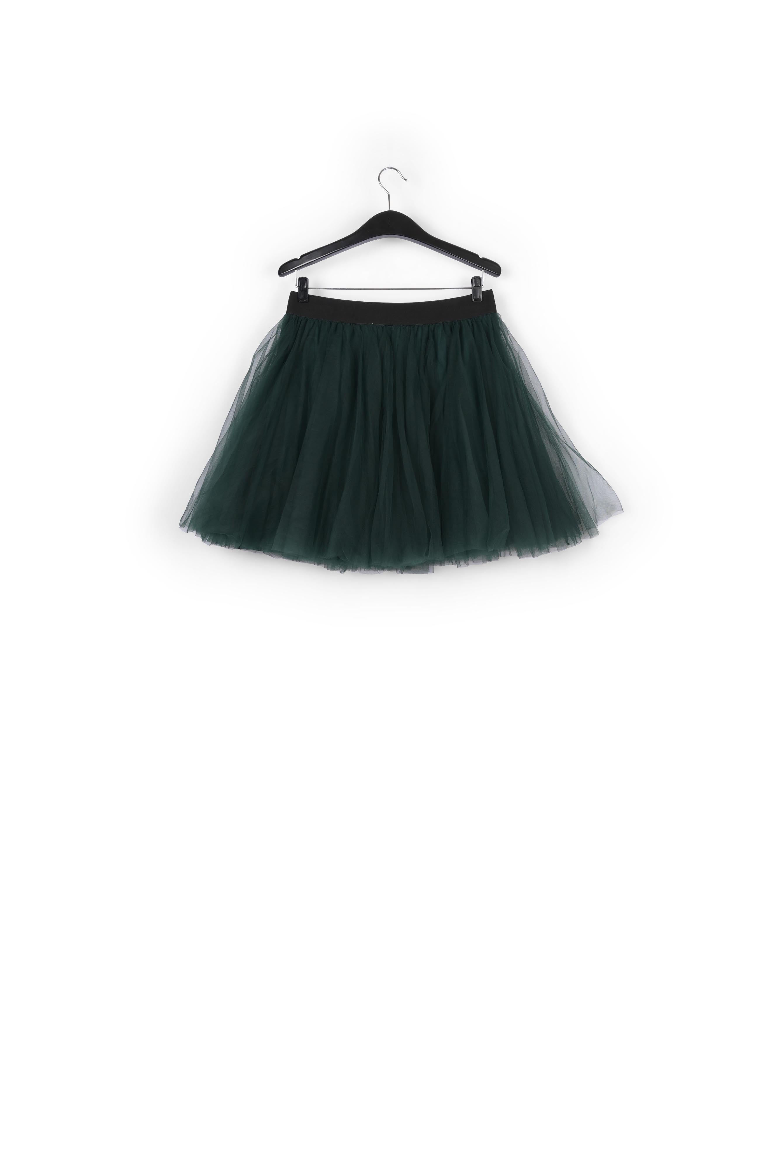 Dark green tulle mini skirt RE—SSENTIEL | Essentiel second hand