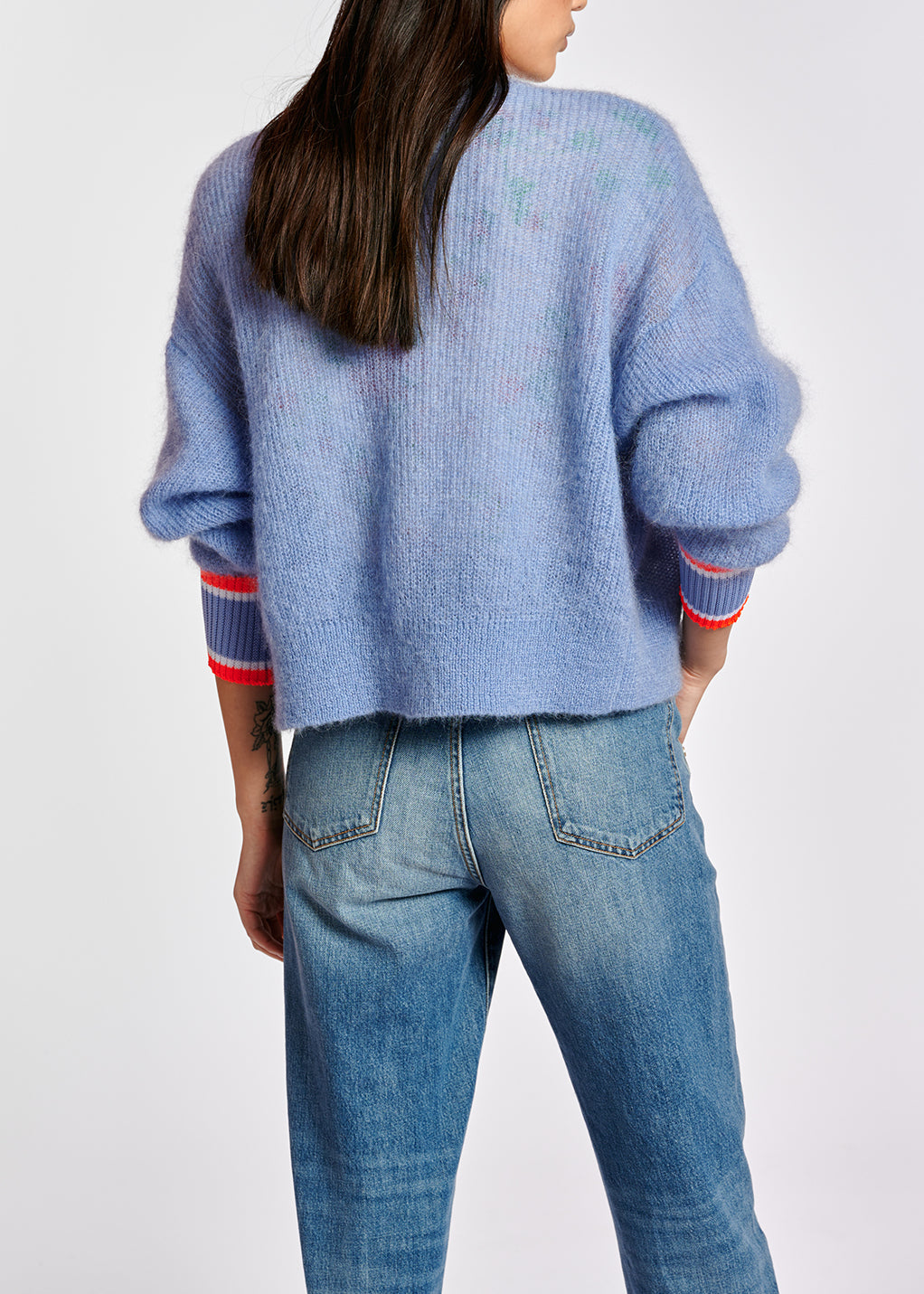 Blue kid mohair cardigan RE—SSENTIEL | Essentiel second hand