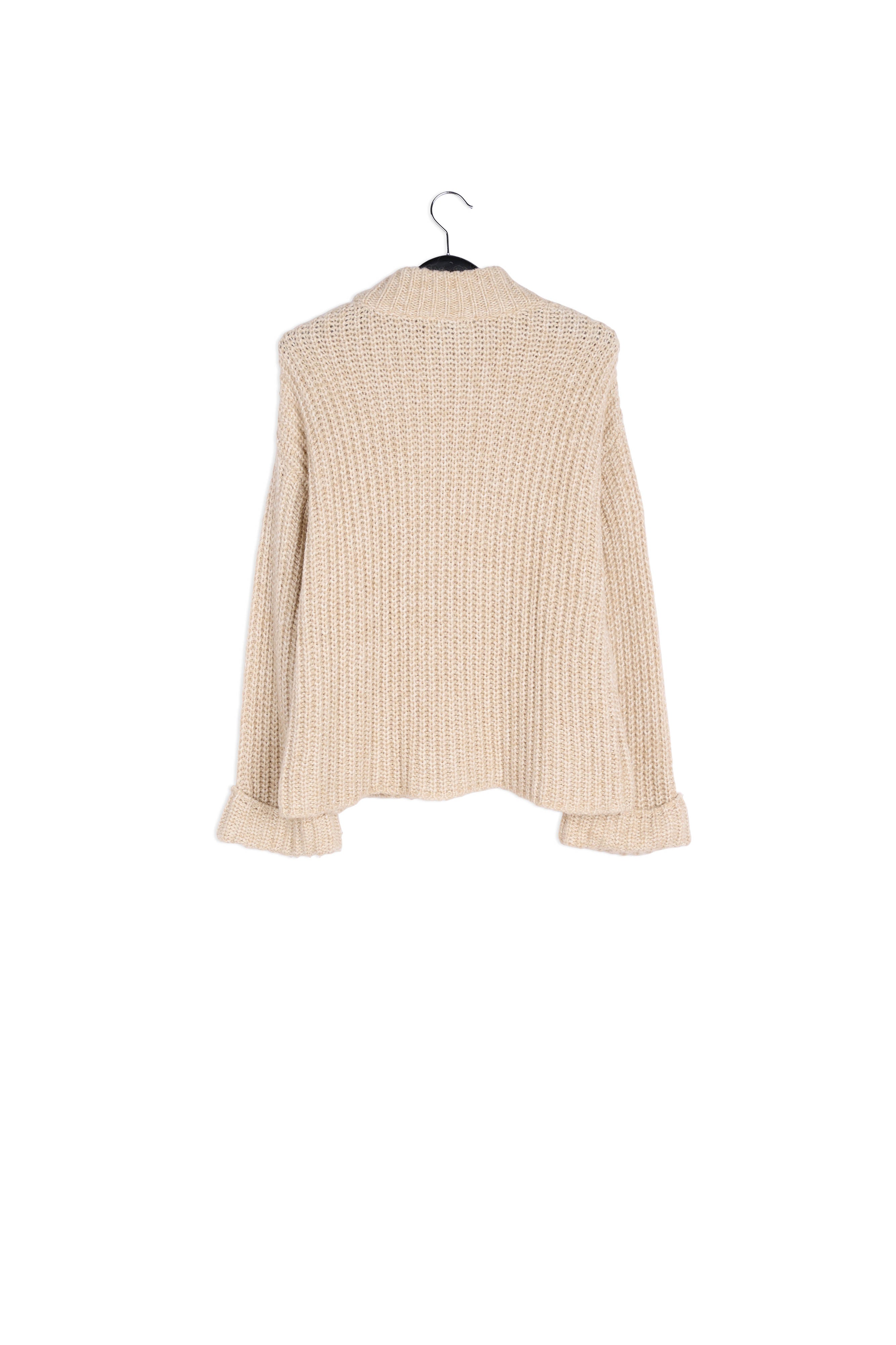 Beige ribgebreide trui RE—SSENTIEL | Essentiel second hand