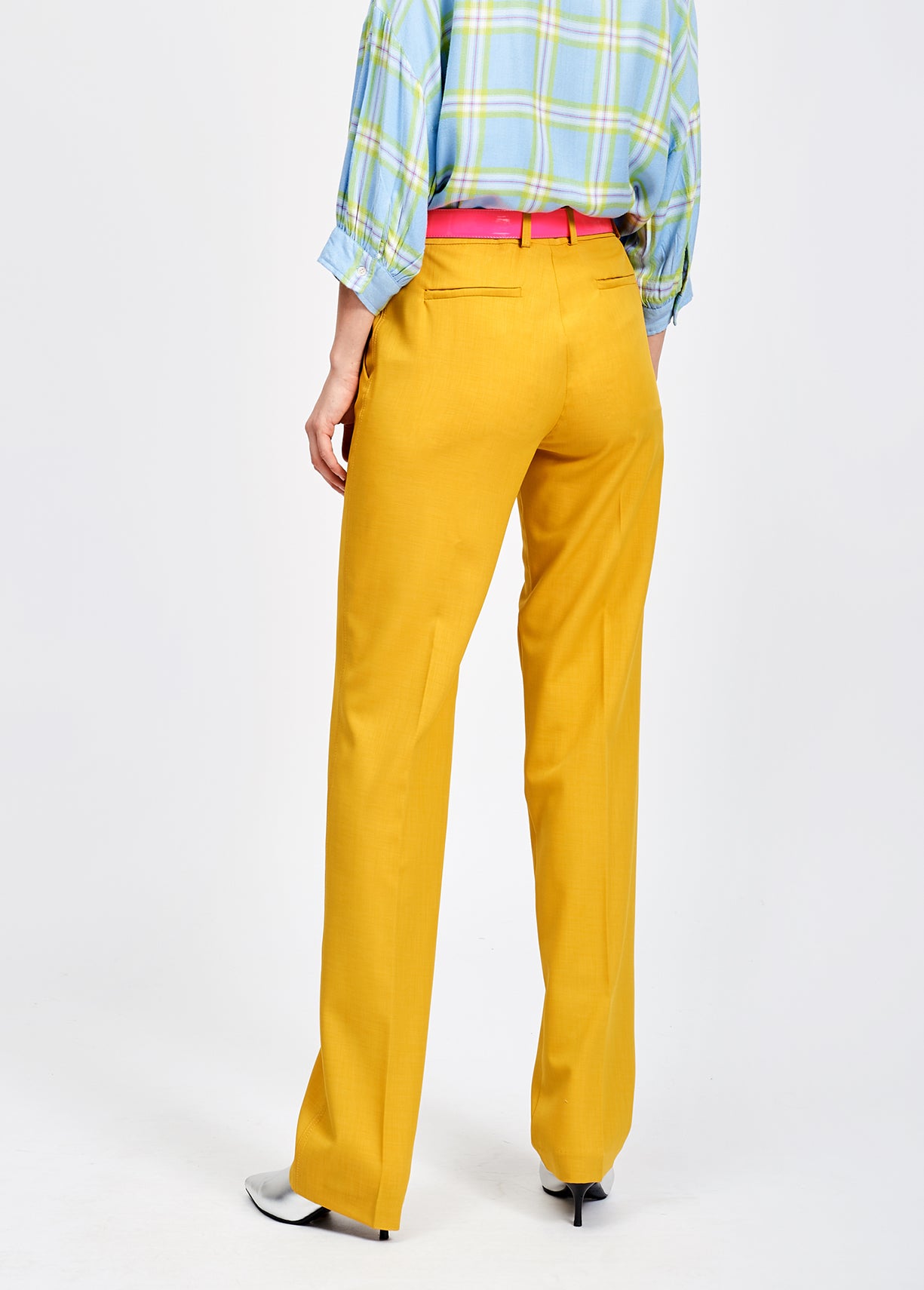 Yellow tailored trousers RE—SSENTIEL | Essentiel second hand
