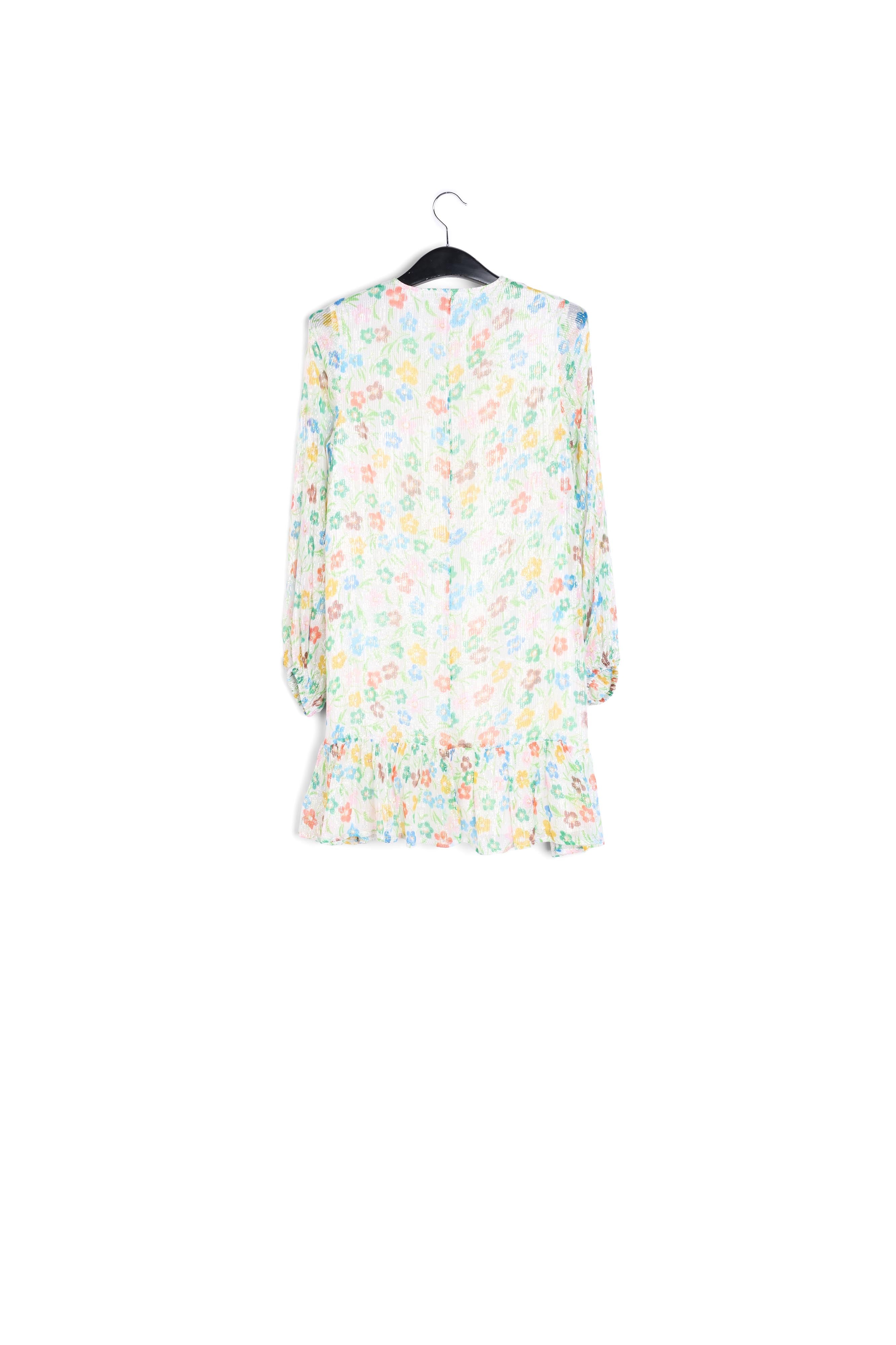 Gebroken witte bloemenjurk met volant RE—SSENTIEL | Essentiel second hand