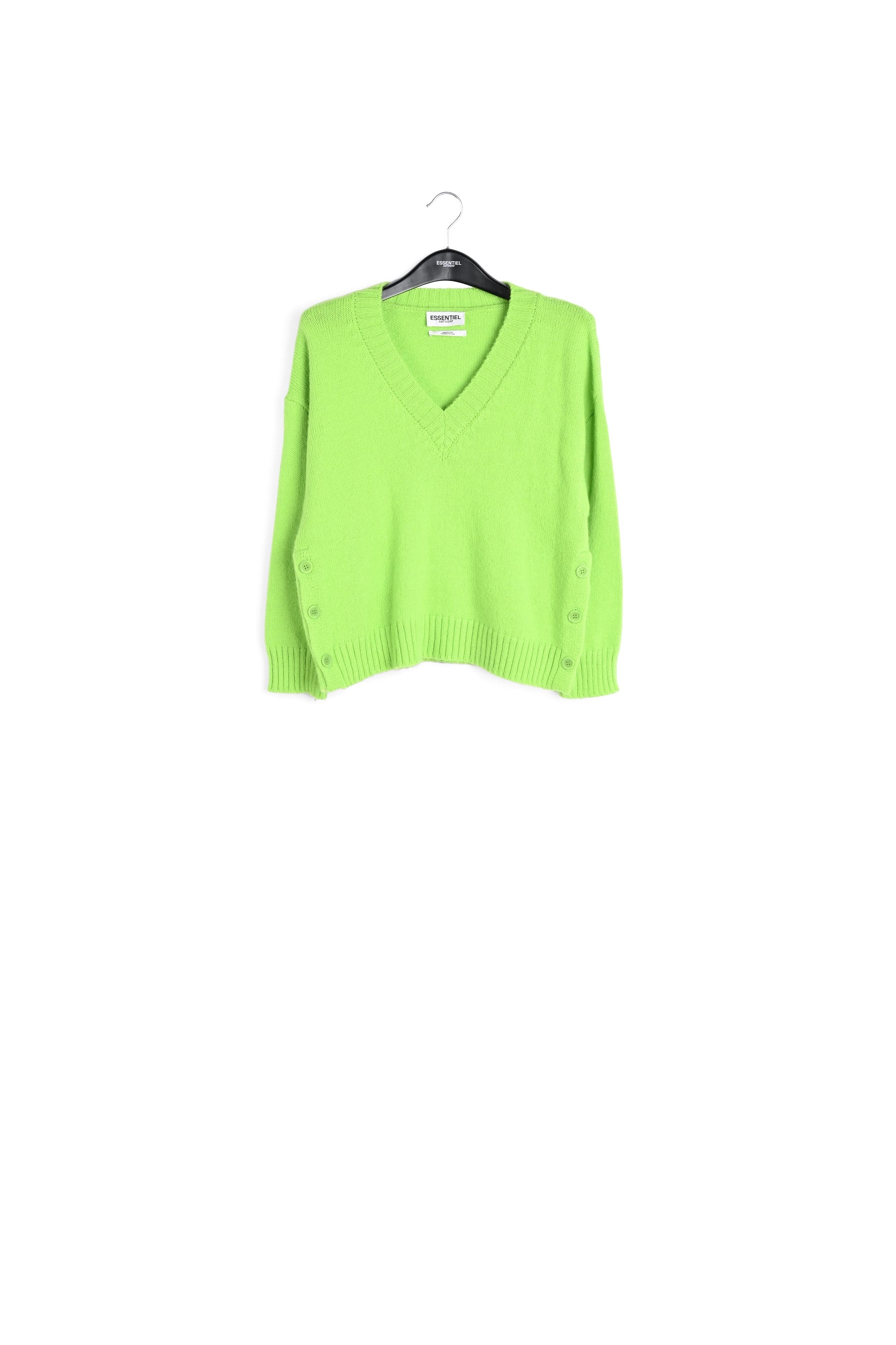 Green knit sweater with boxy cut RE—SSENTIEL | Essentiel second hand