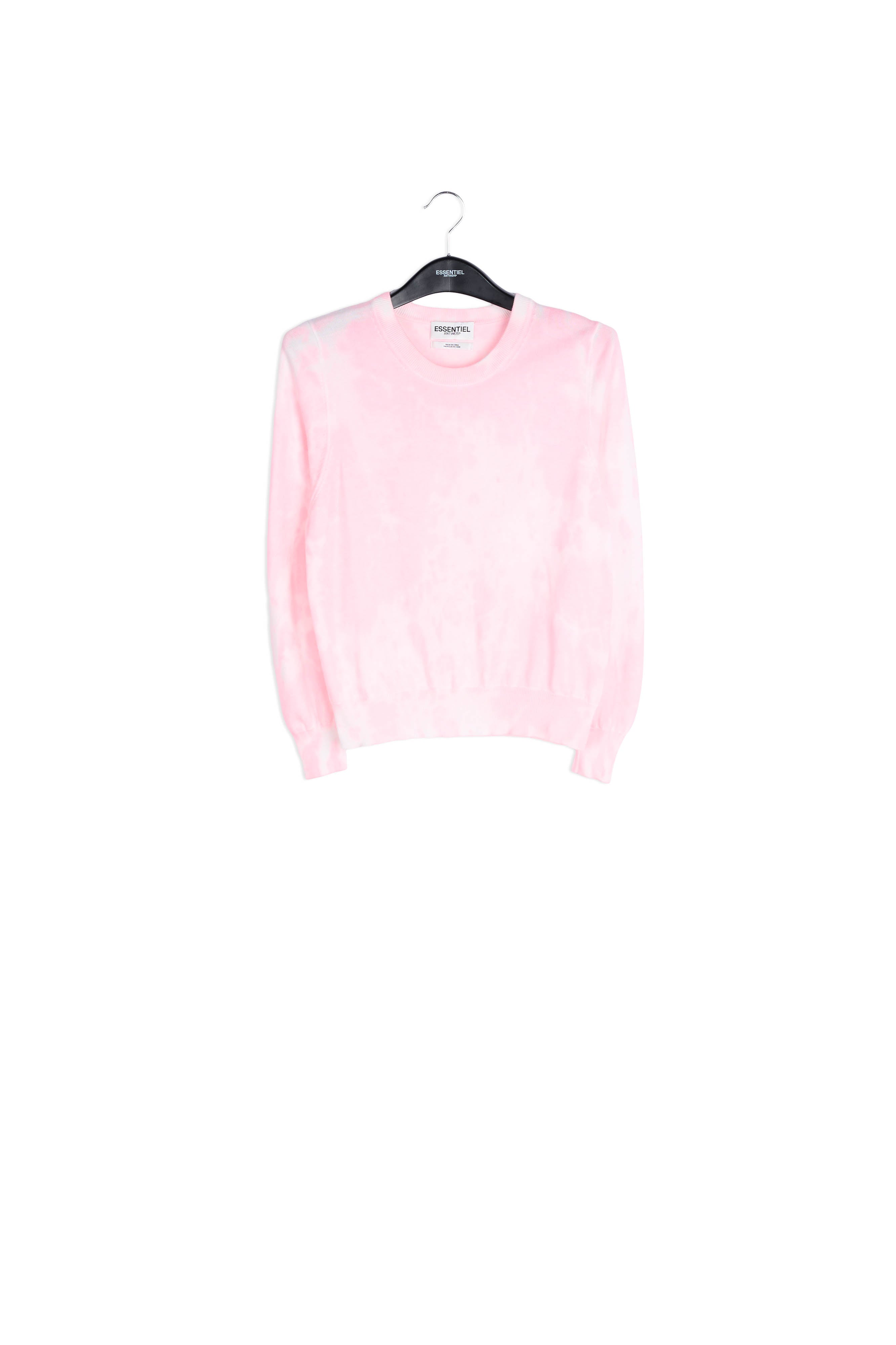 Light pink and off-white tie-dyed organic cotton-blend sweater RE—SSENTIEL | Essentiel second hand