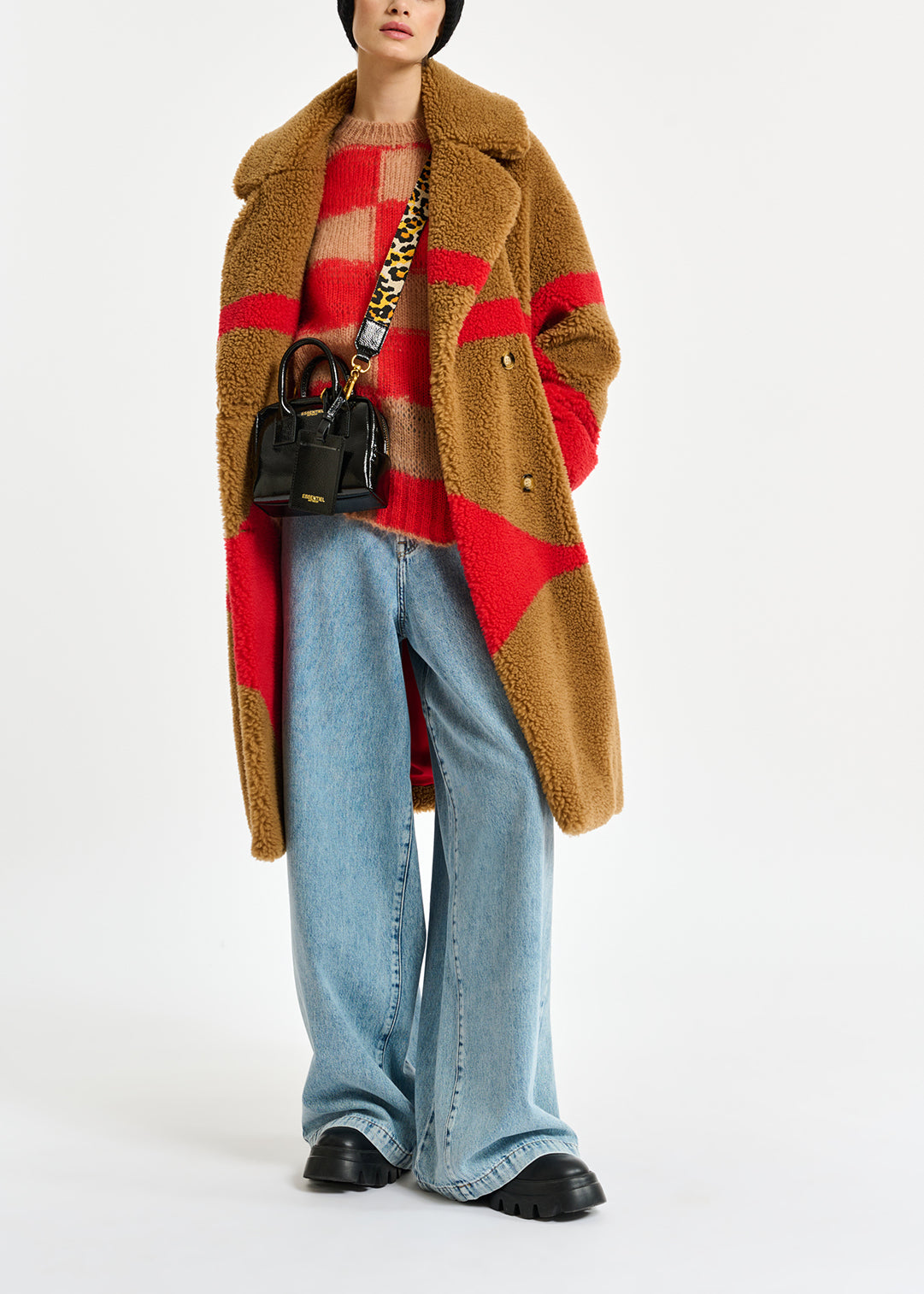 Pull à rayures camel et rouge effet vieilli RE—SSENTIEL | Essentiel second hand