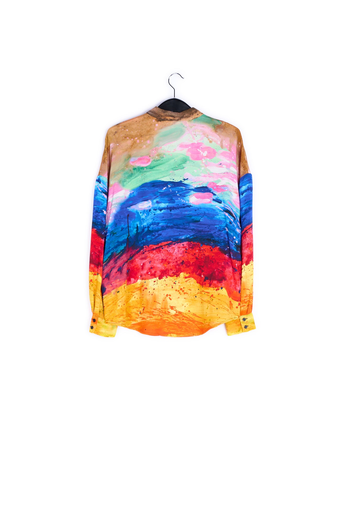 Multicolored oversized satin shirt RE—SSENTIEL | Essentiel second hand