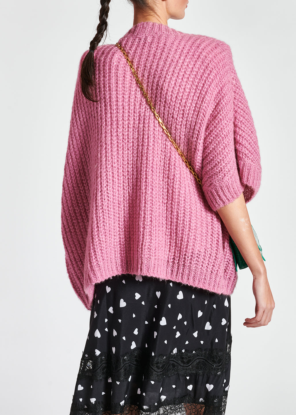 Pink mohair-blend cardigan RE—SSENTIEL | Essentiel second hand
