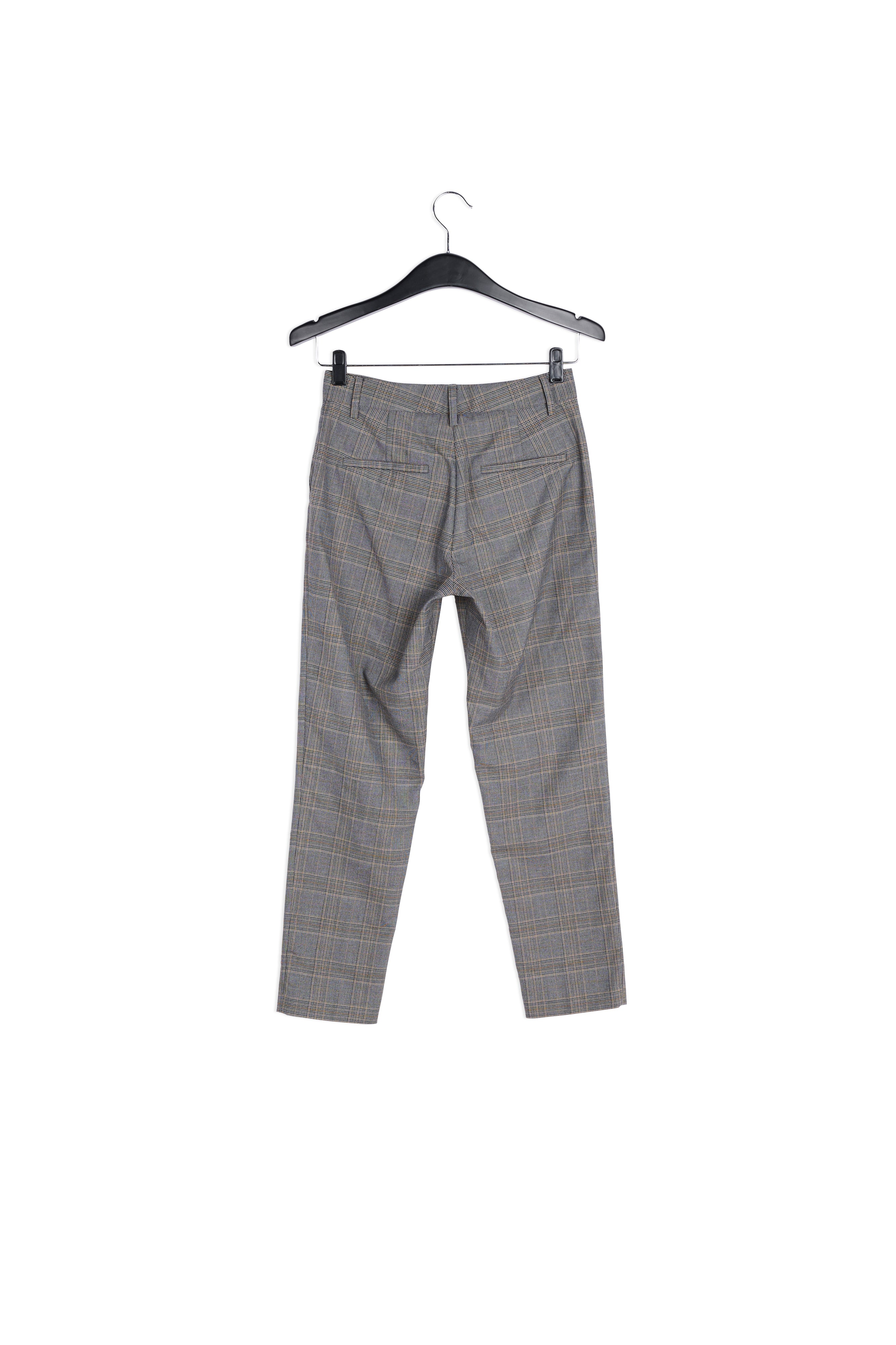 Pantalon gris 7/8me fuselé à carreaux RE—SSENTIEL | Essentiel second hand