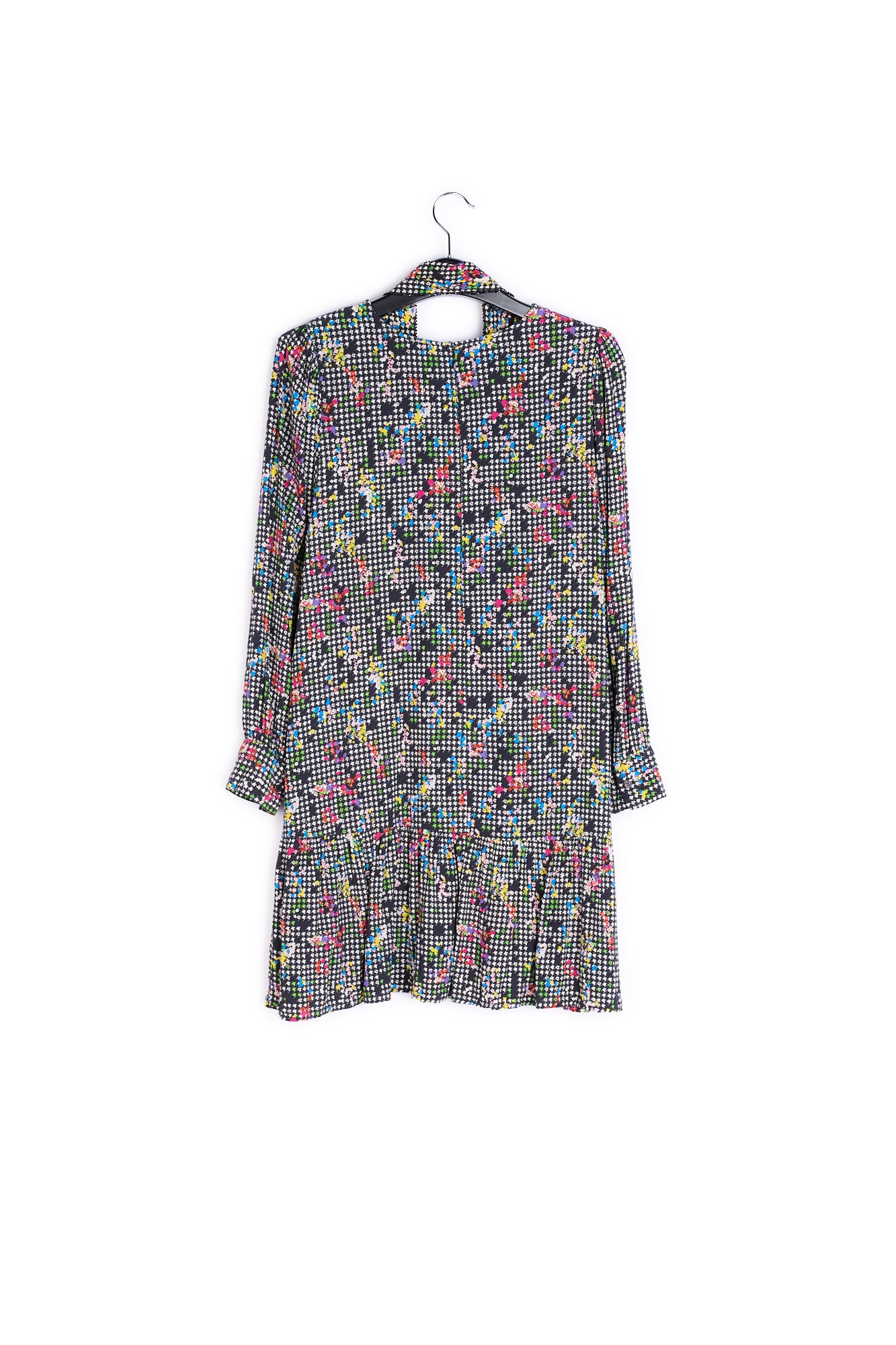 Black and white ruffled hem mini dress RE—SSENTIEL | Essentiel second hand