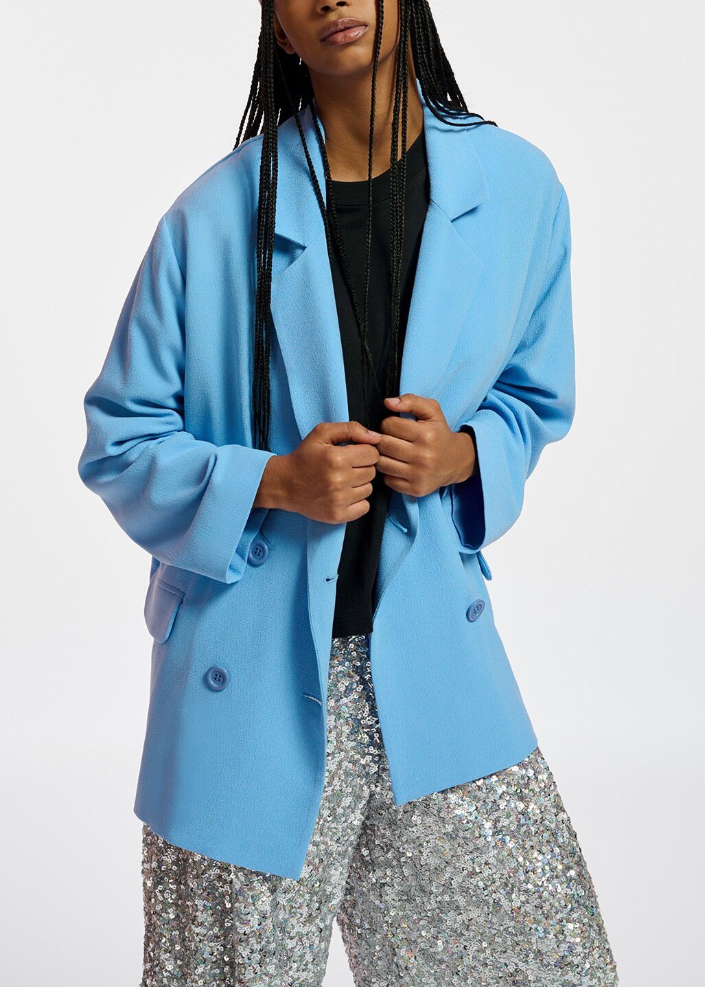 Blazer croisé bleu RE—SSENTIEL | Essentiel second hand