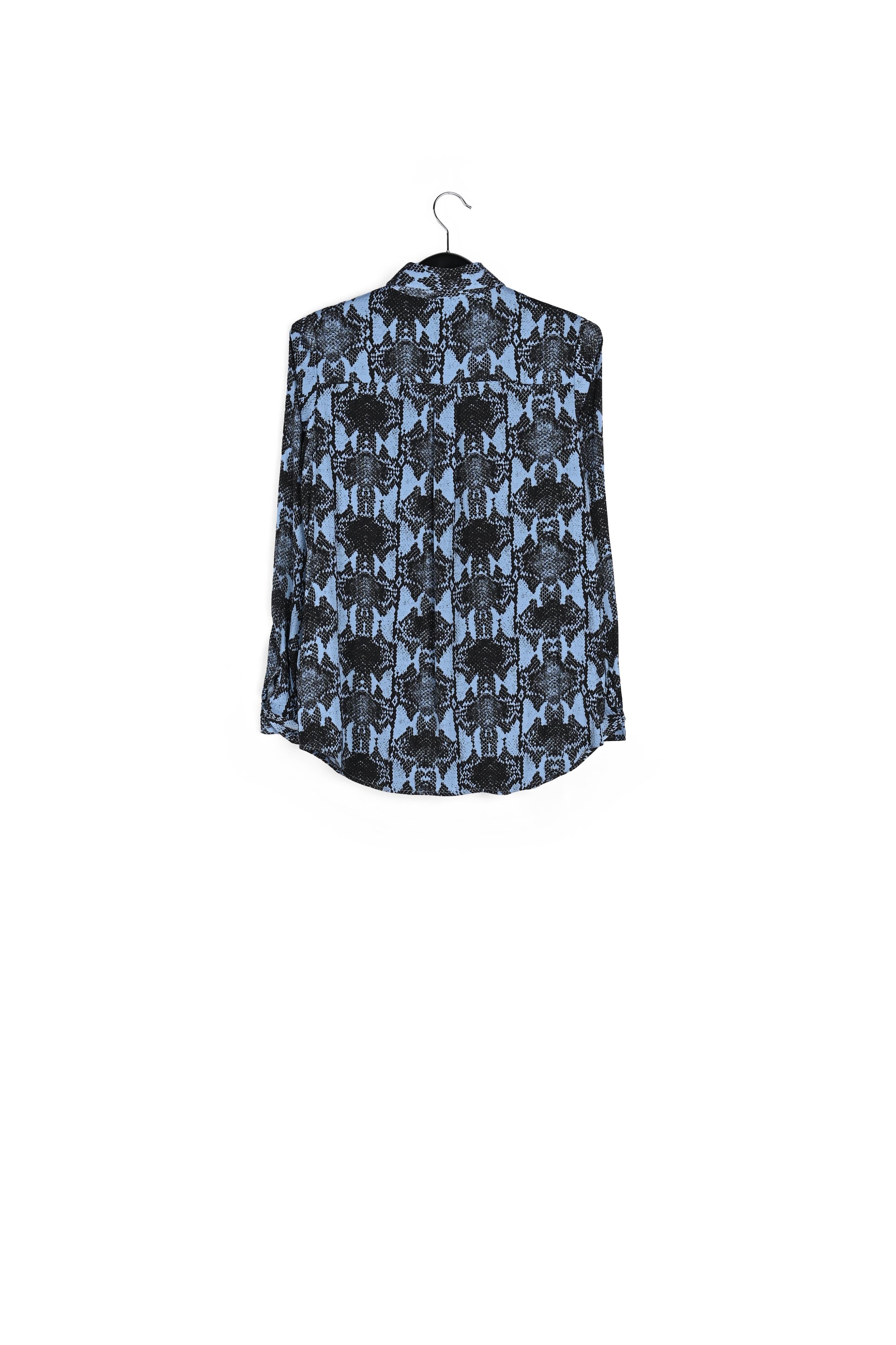 Blauw hemd met slangenprint RE—SSENTIEL | Essentiel second hand