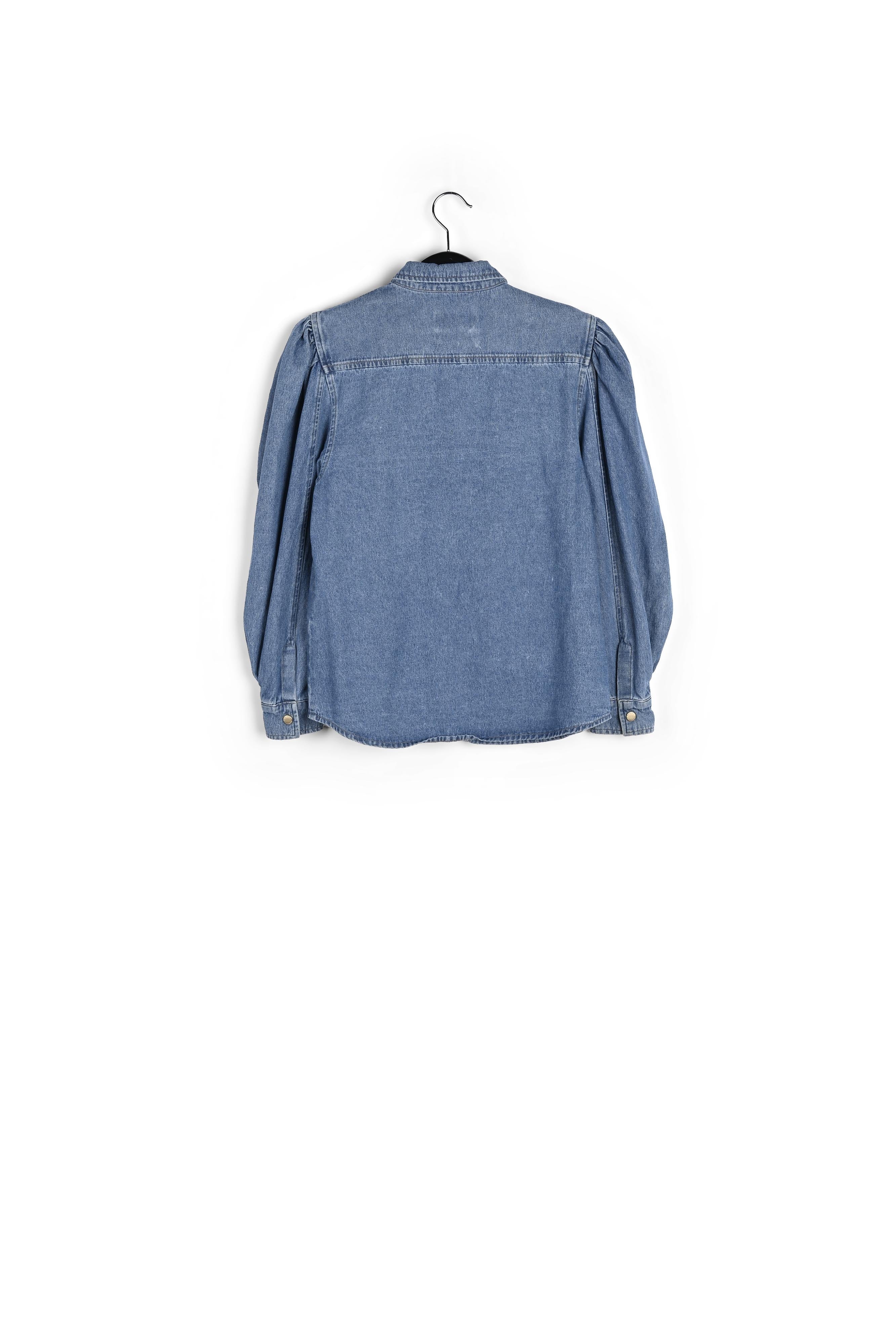 Blauw jeanshemd met pofmouwen RE—SSENTIEL | Essentiel second hand