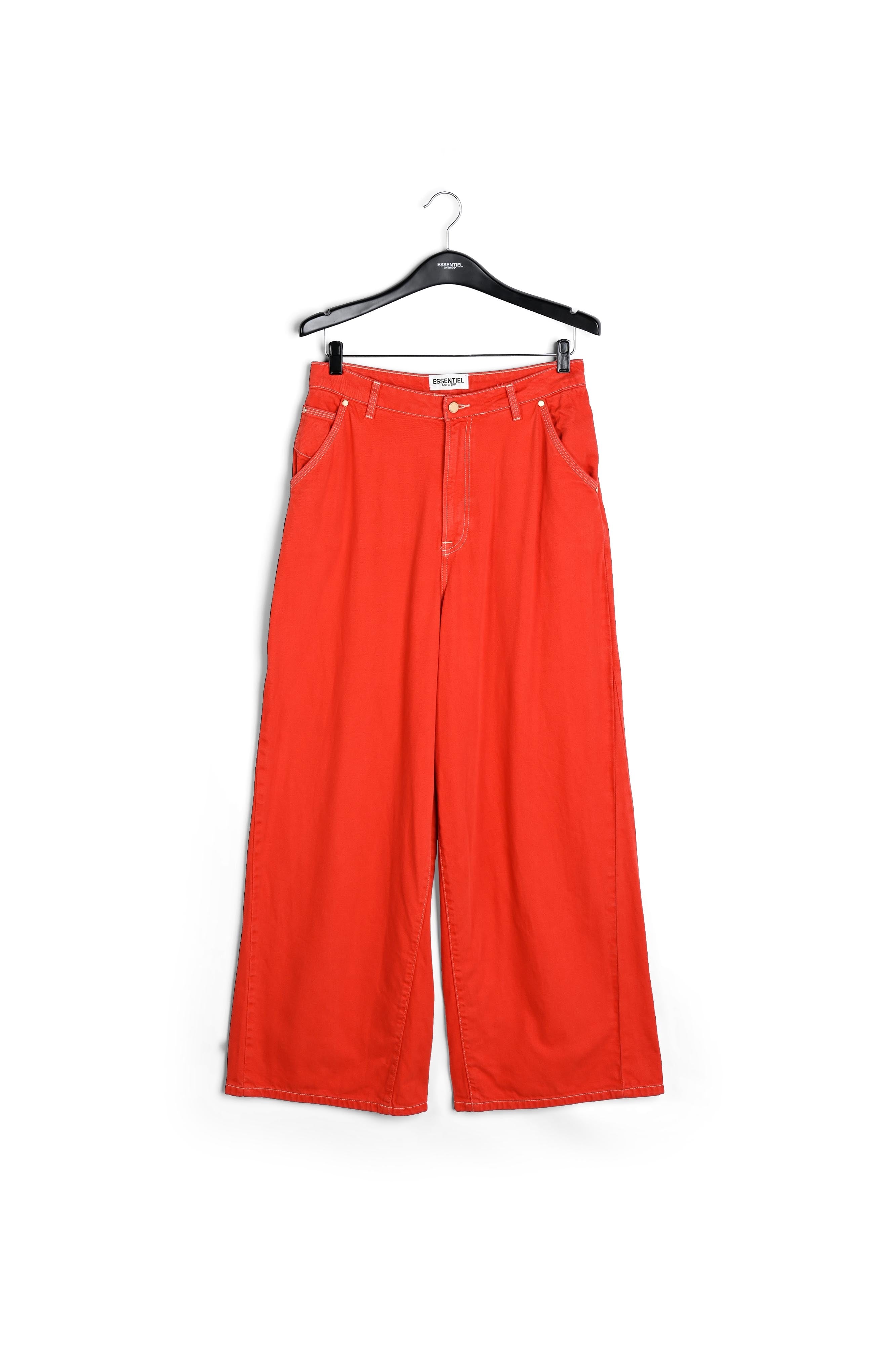 Rode jeans met wijde pijpen RE—SSENTIEL | Essentiel second hand