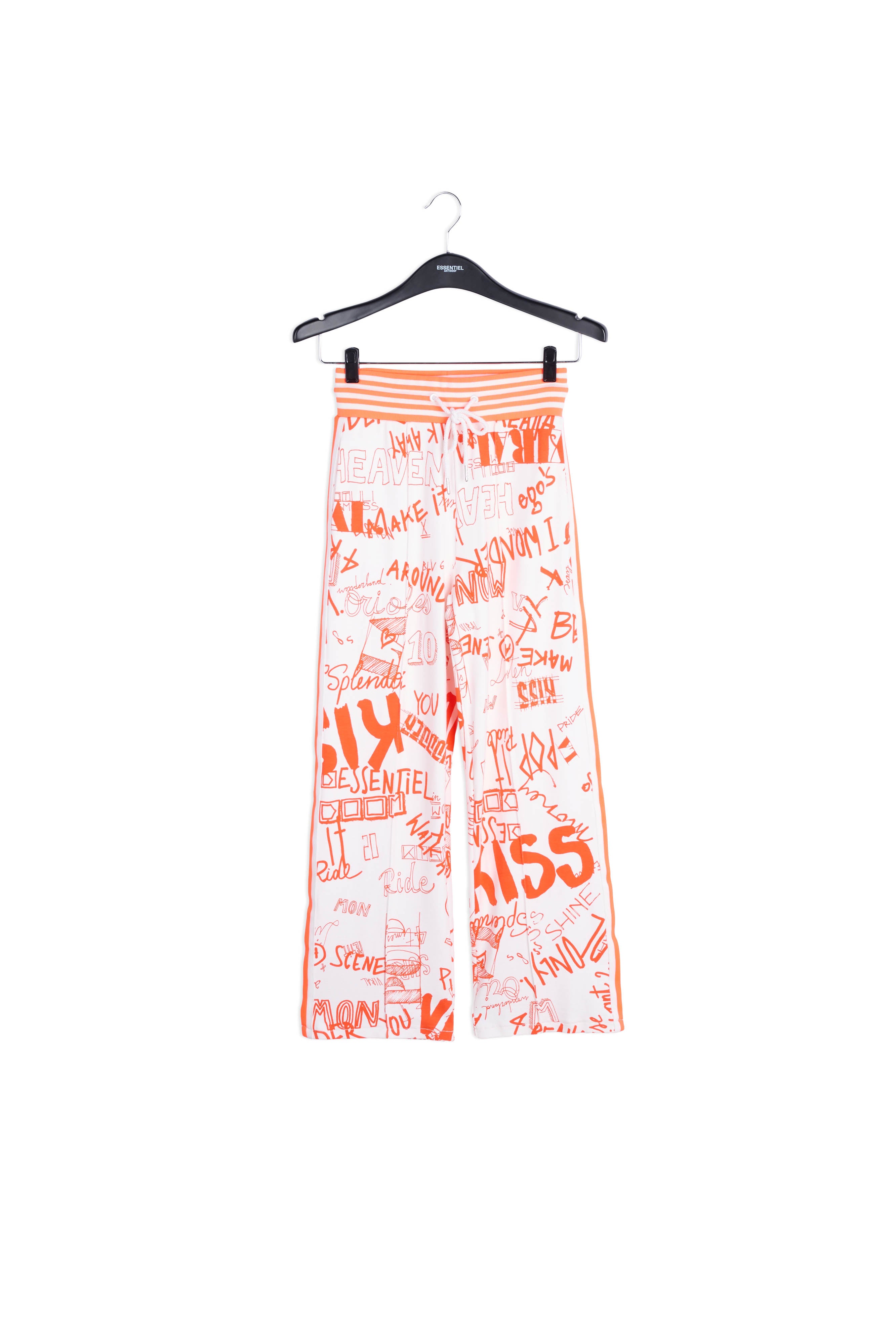 Orange and off-white printed track pants RE—SSENTIEL | Essentiel second hand