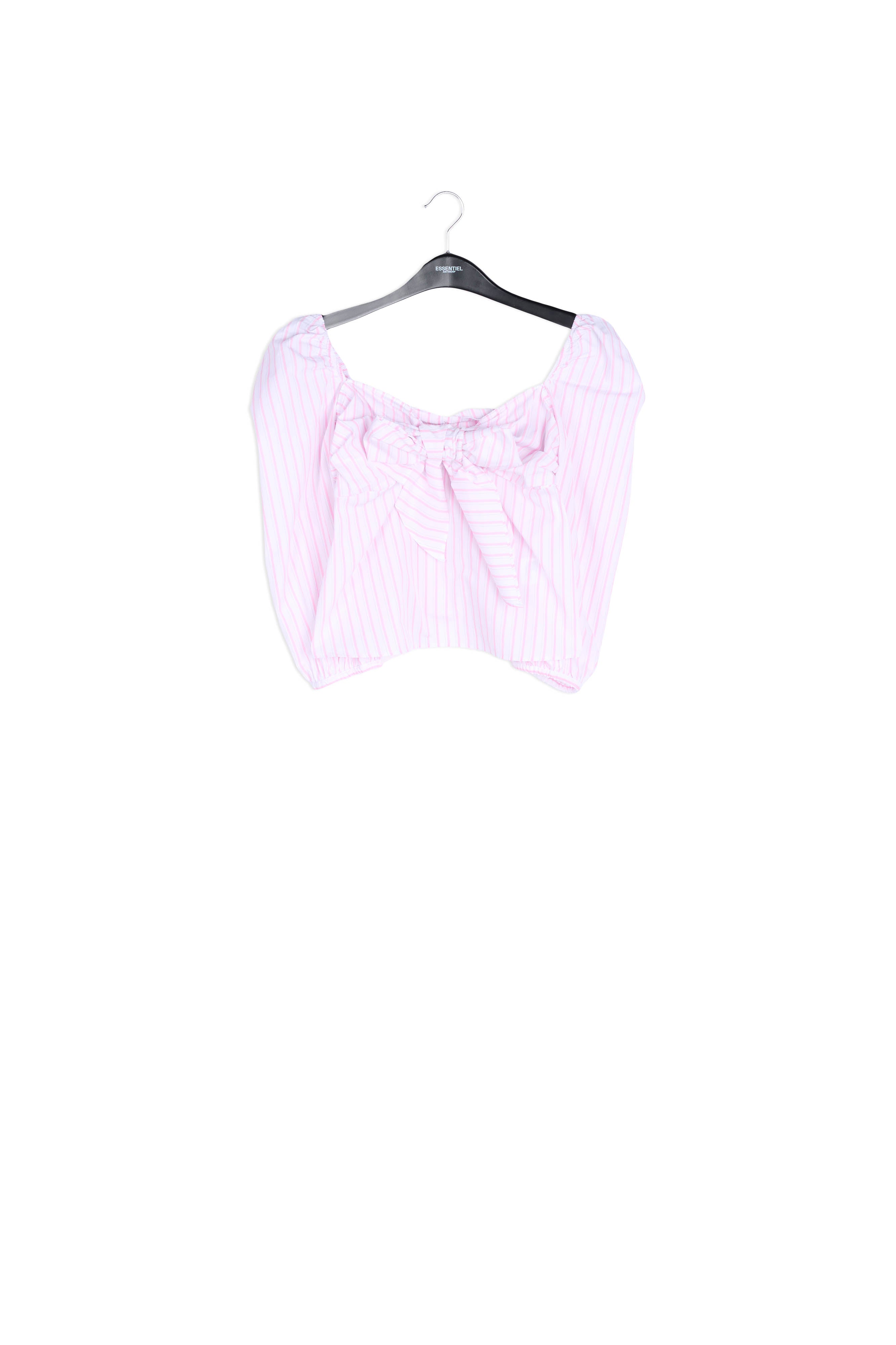 White puff sleeve cotton top RE—SSENTIEL | Essentiel second hand