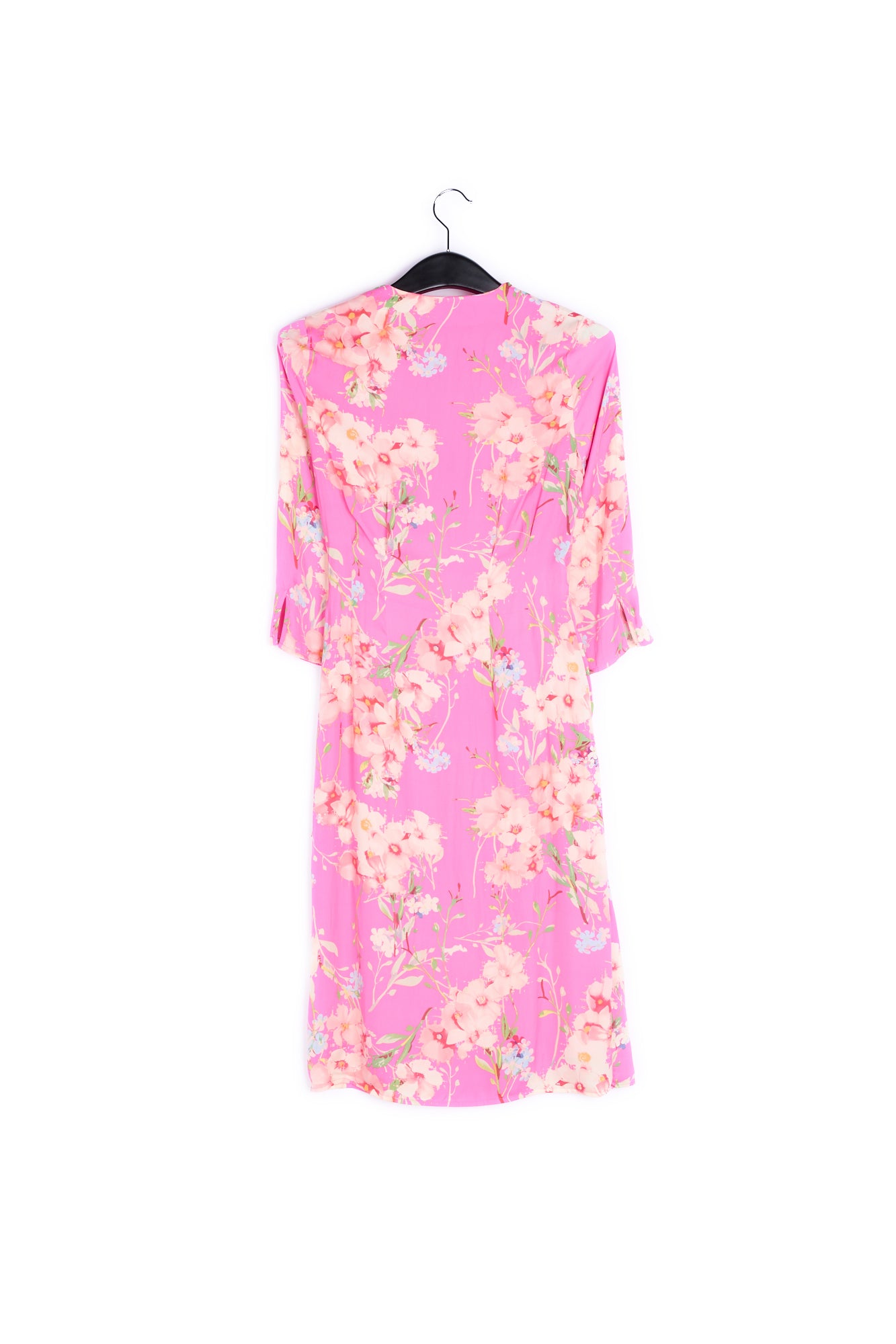 Vivid pink floral wrap dress RE—SSENTIEL | Essentiel second hand