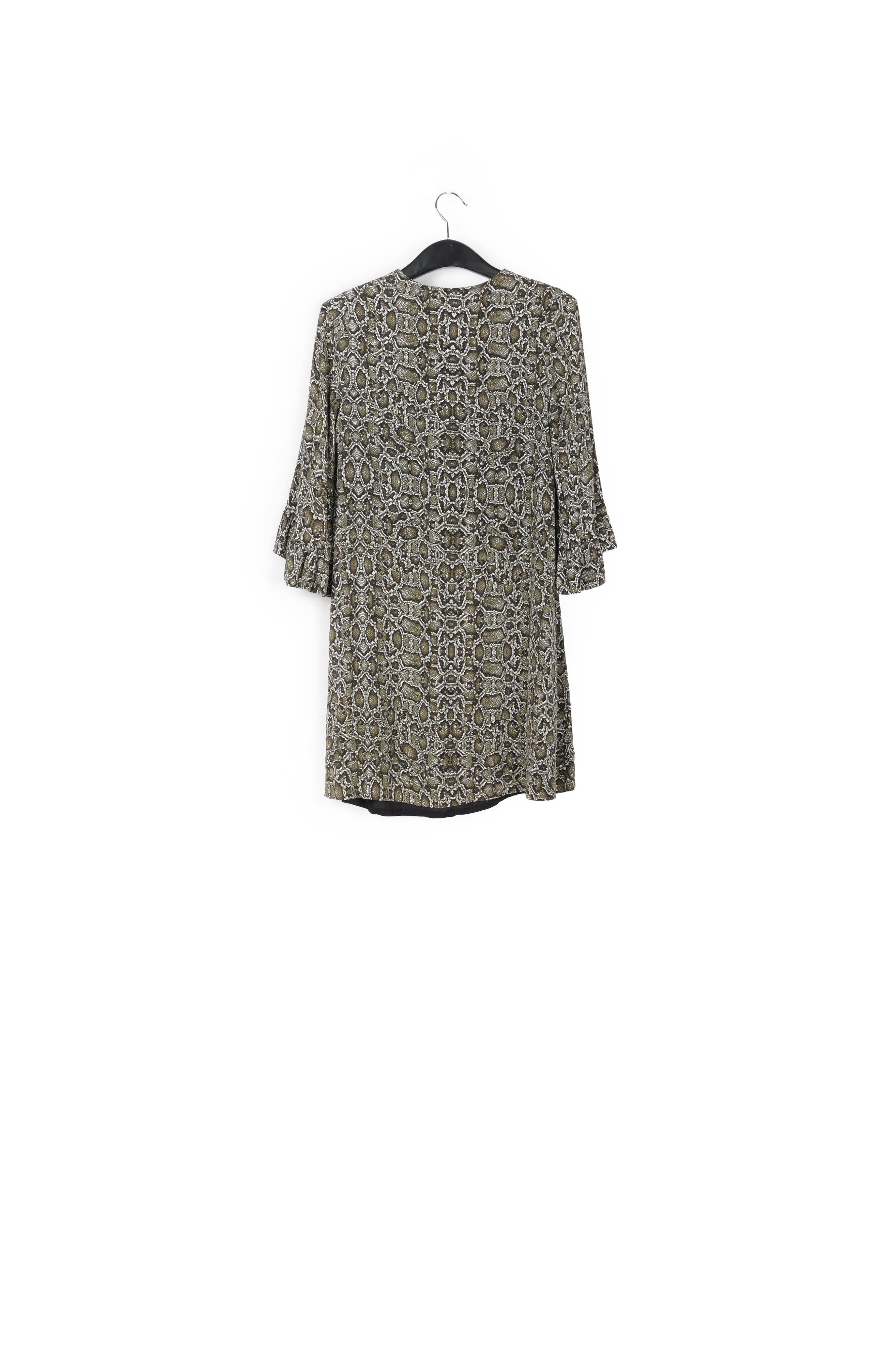 Mini robe vert kaki à imprimé serpent RE—SSENTIEL | Essentiel second hand