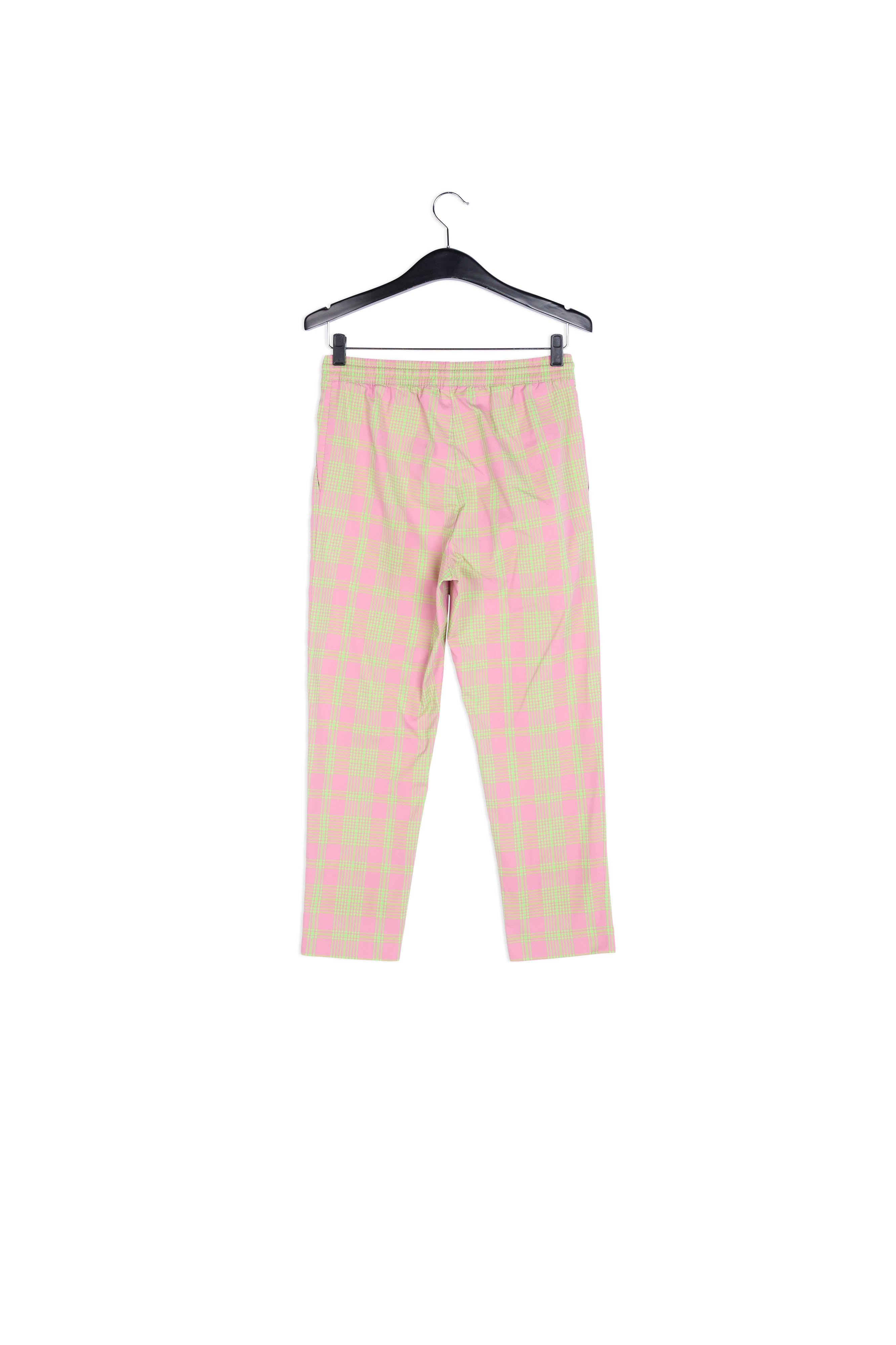 Dusty pink plaid cotton-blend pants RE—SSENTIEL | Essentiel second hand