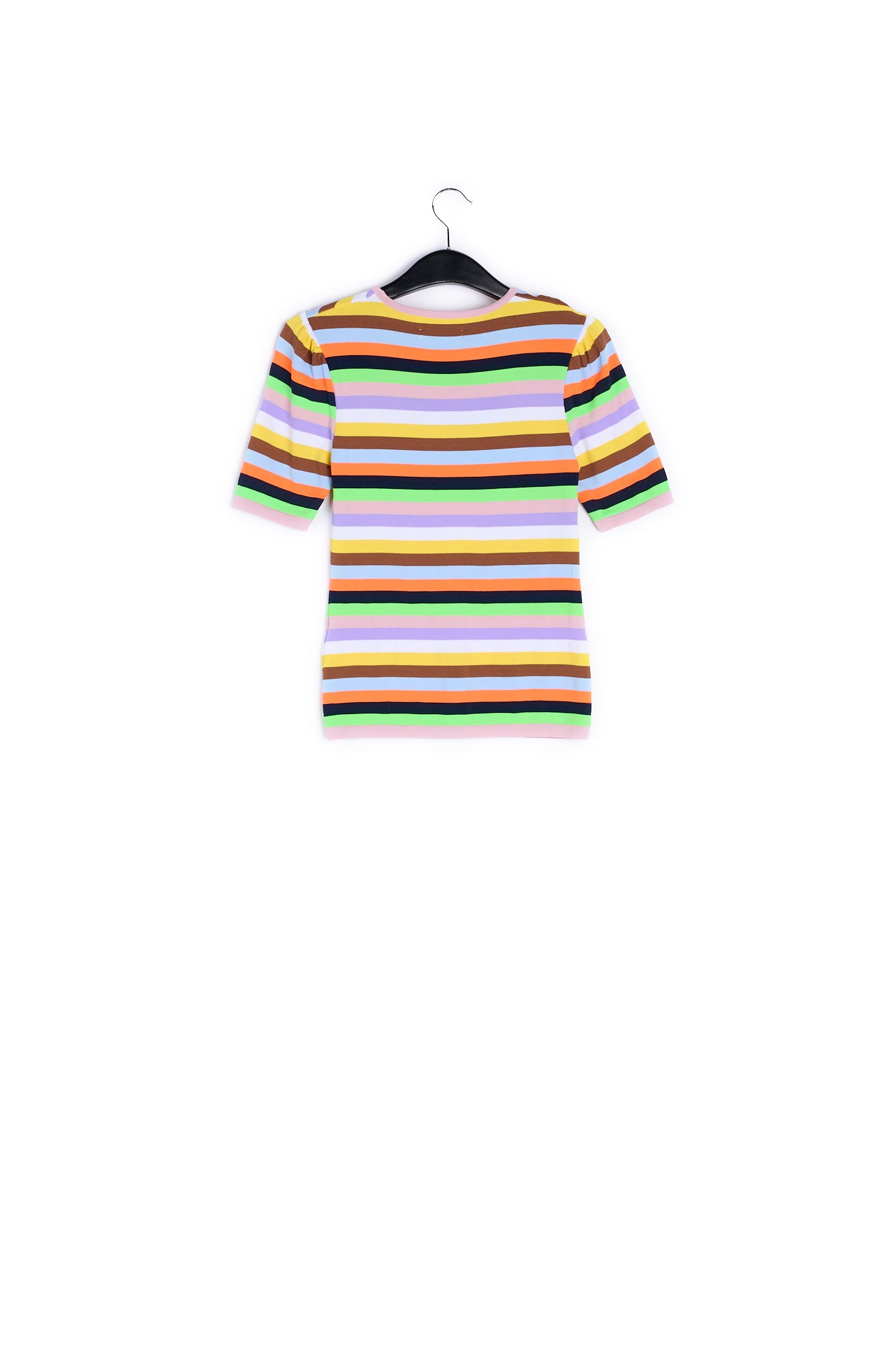 Multicolored striped puff sleeve top RE—SSENTIEL | Essentiel second hand