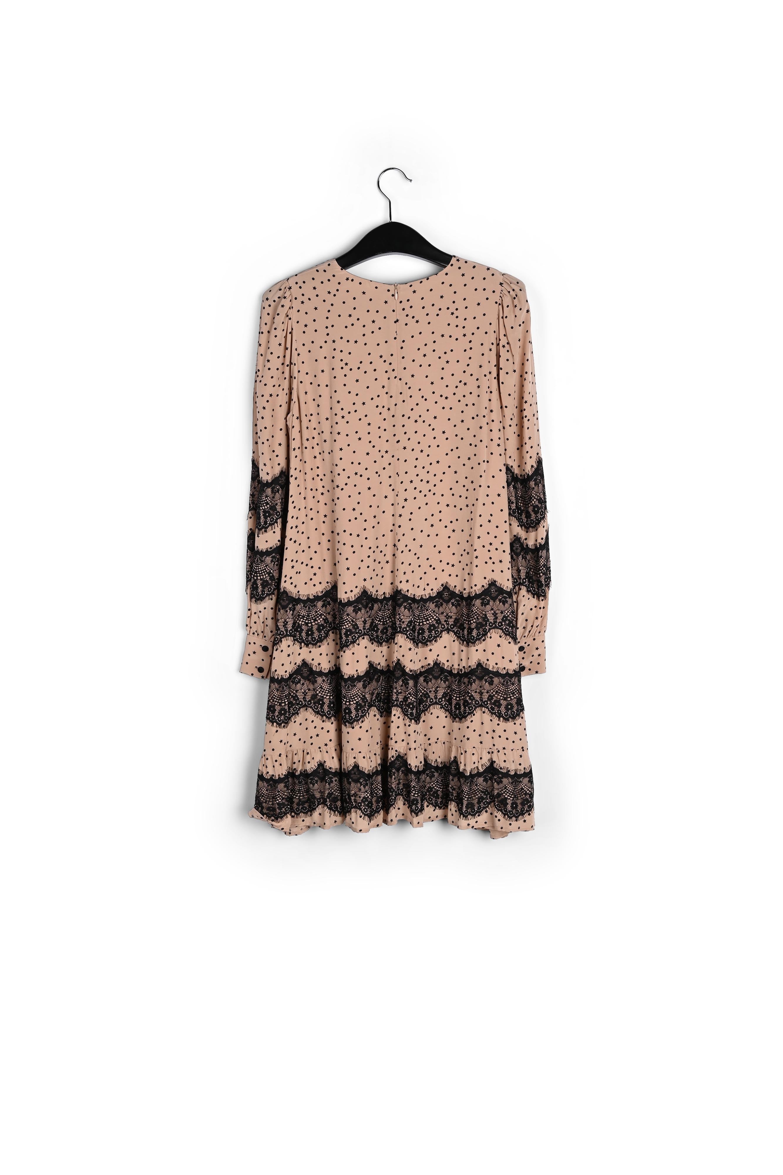 Perzikkleurige mini-jurk met kant RE—SSENTIEL | Essentiel second hand