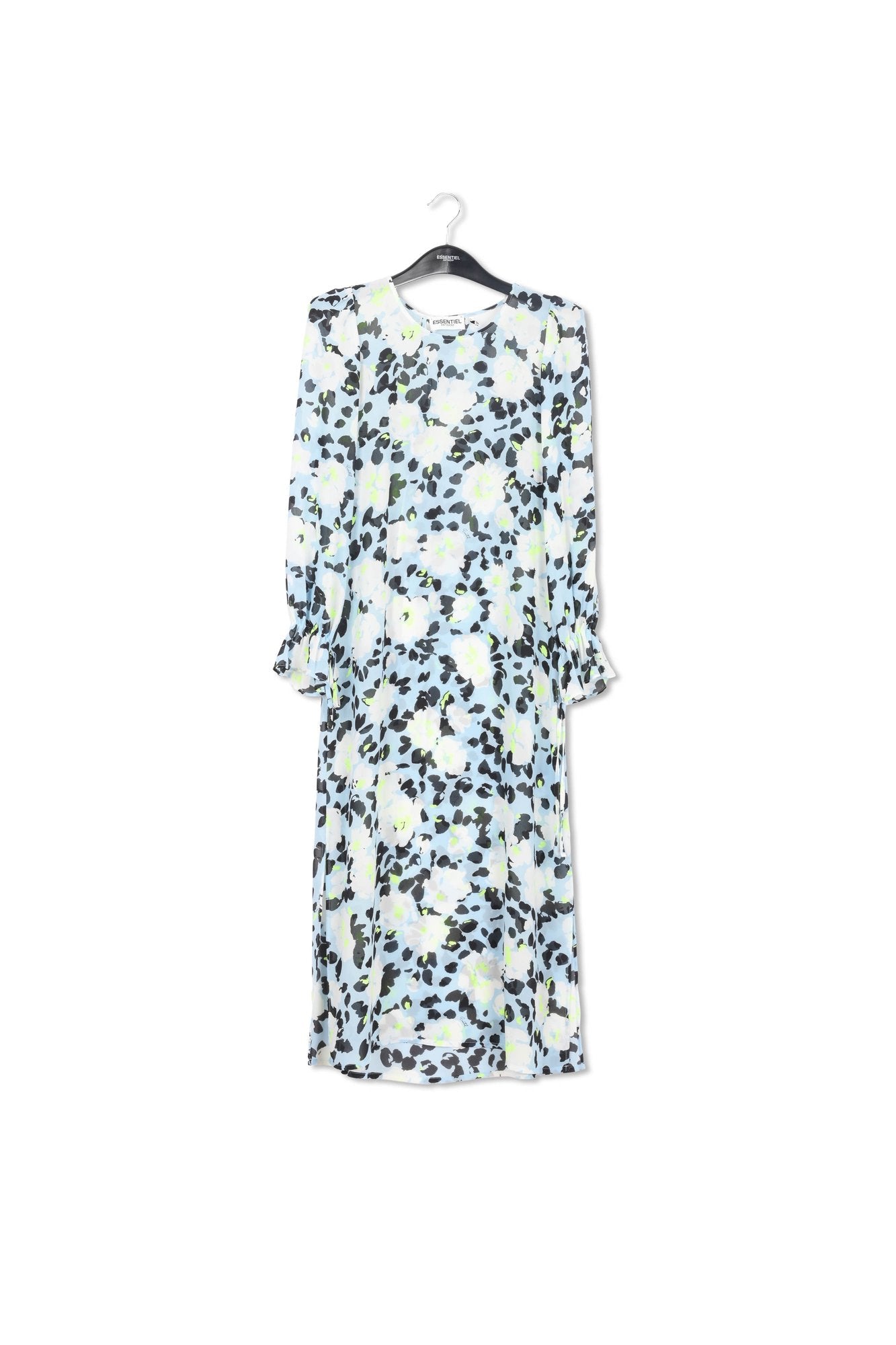 Light blue floral-print belted midi dress RE—SSENTIEL | Essentiel second hand