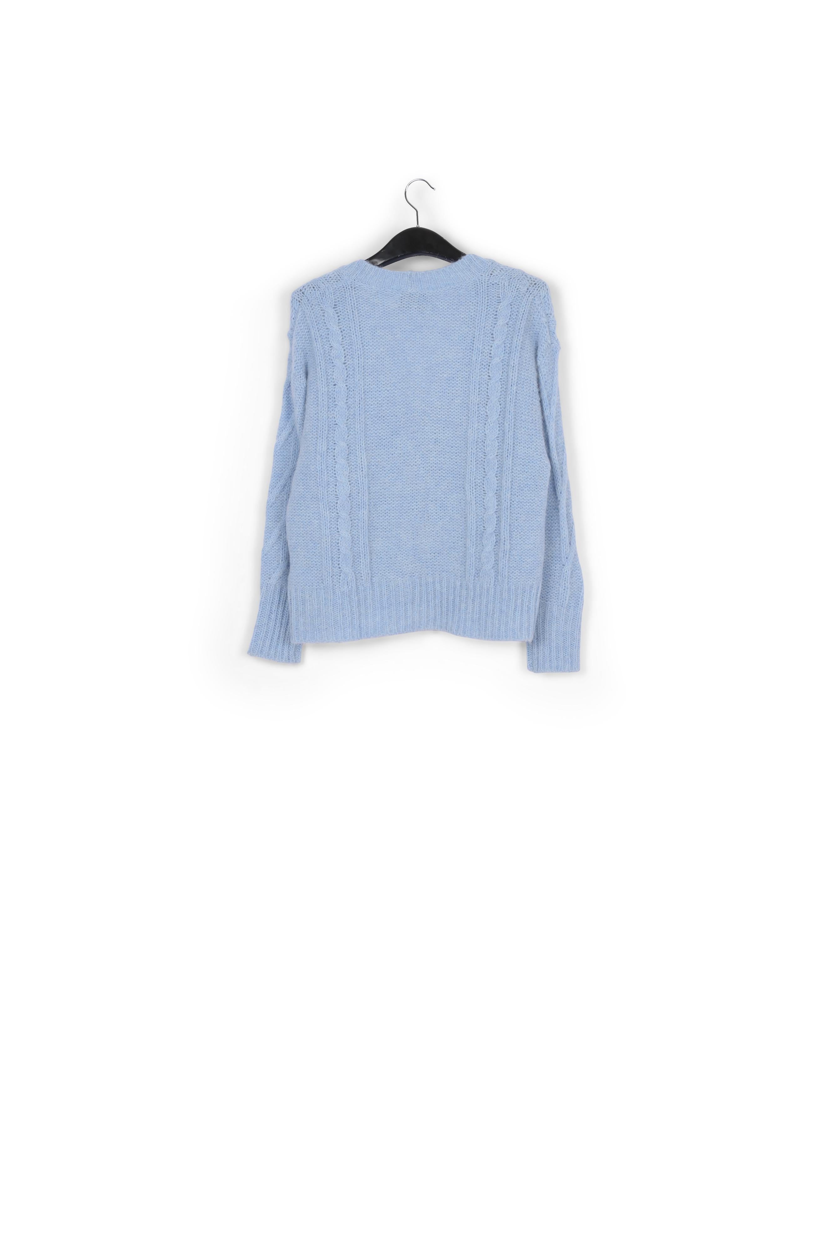 Light blue cable-knit V-neck cardigan RE—SSENTIEL | Essentiel second hand