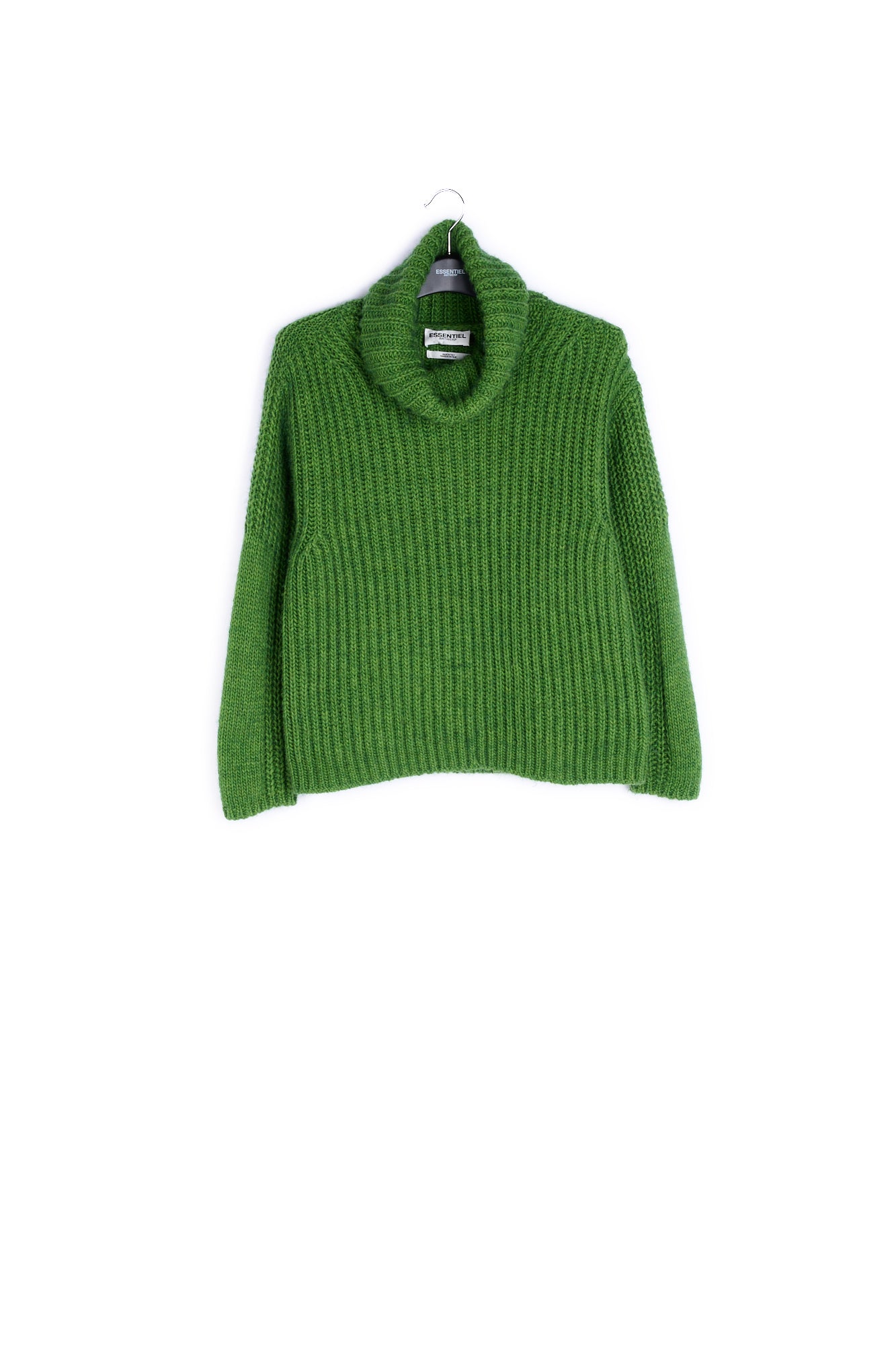 Green chunky ribbed turtleneck sweater RE—SSENTIEL | Essentiel second hand