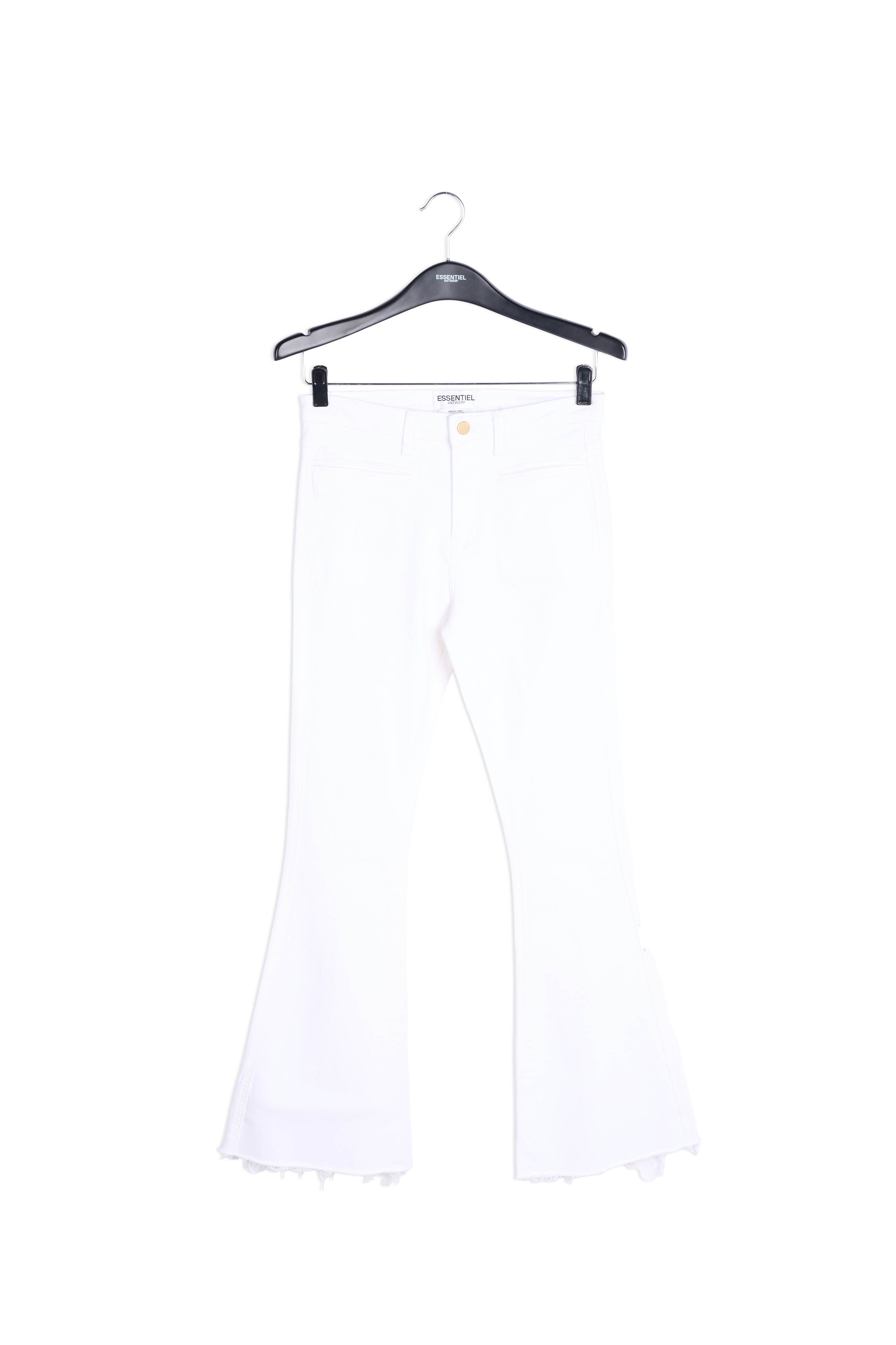 Witte jeans met hoge taille en brede pijpen RE—SSENTIEL | Essentiel second hand