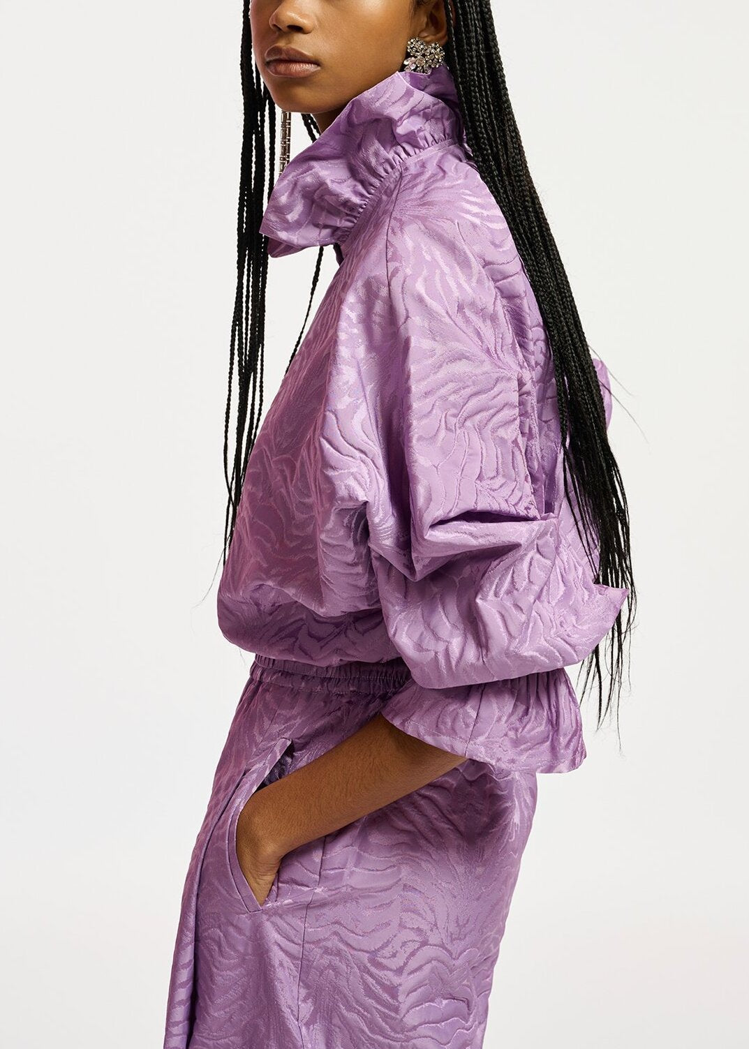 Lilac zebra jacquard shirt RE—SSENTIEL | Essentiel second hand