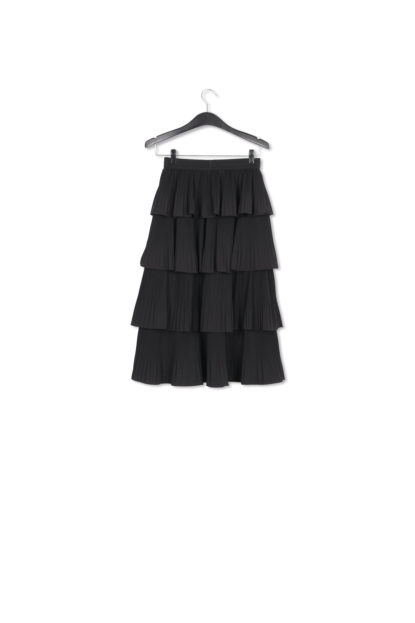 Black tiered midi skirt RE—SSENTIEL | Essentiel second hand