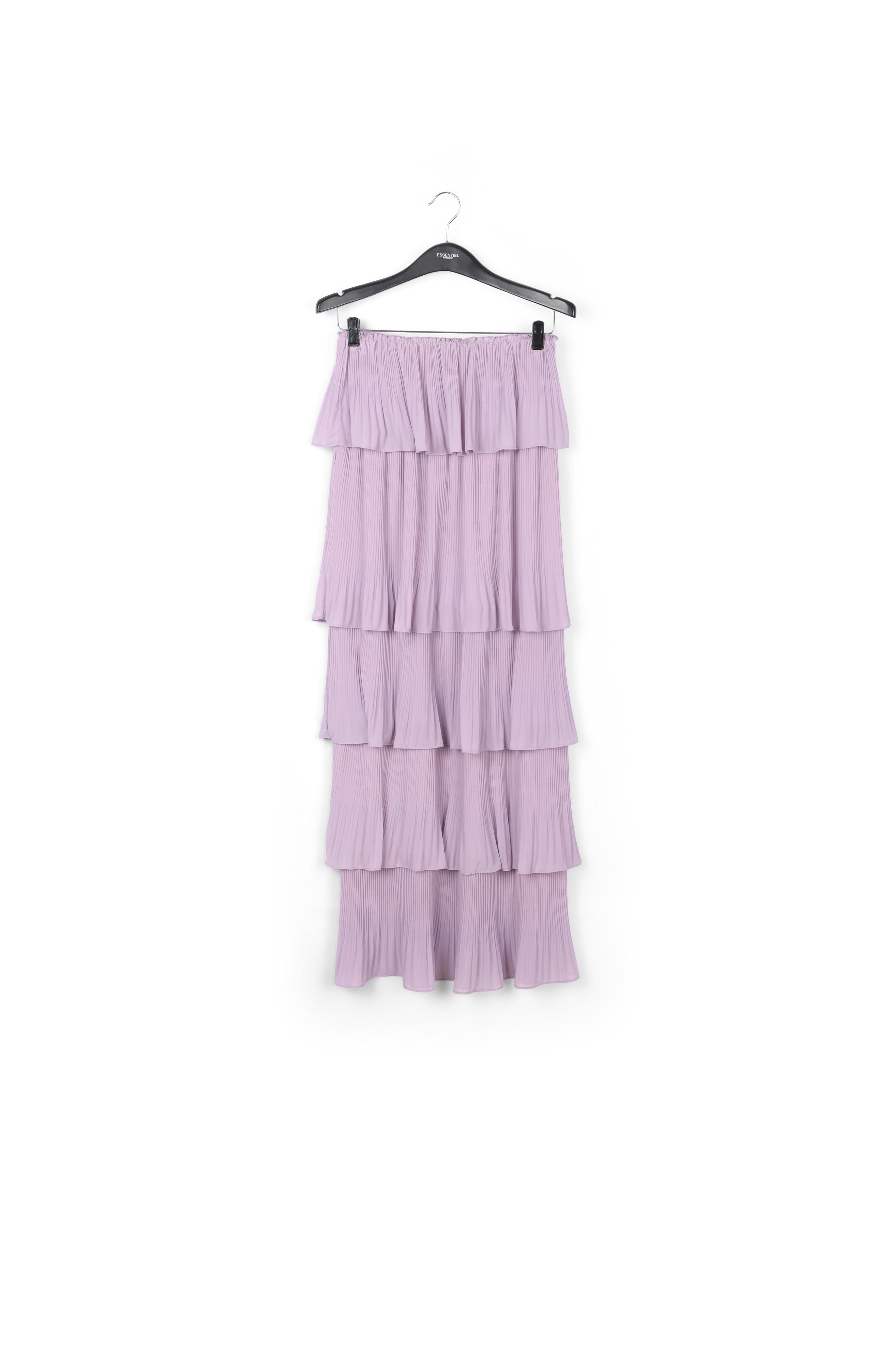 Robe lilas à volants avec ceinture en toile noire RE—SSENTIEL | Essentiel second hand