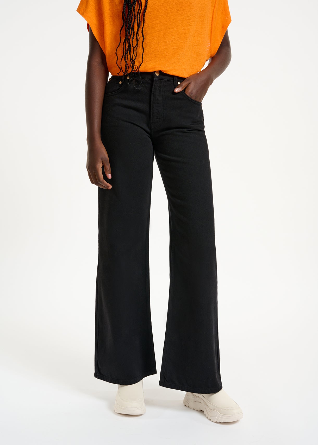 Black denim straight-leg jeans RE—SSENTIEL | Essentiel second hand